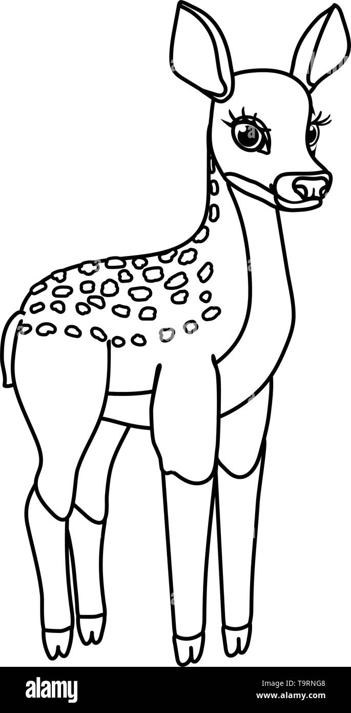 Dessin Faon Facile Ligne vector cartoon animal clip art cerf rouge faon Image Vectorielle  Stock - Alamy