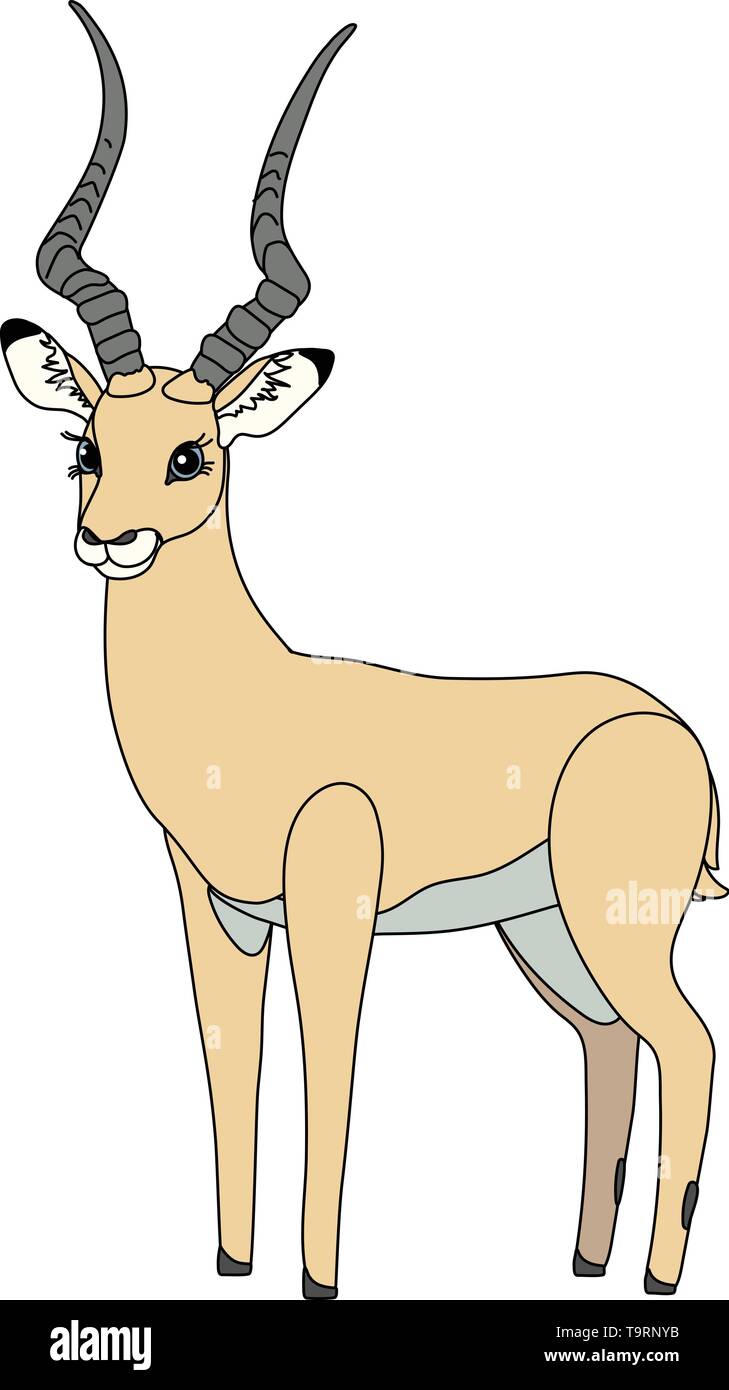Scandi vector cartoon animal cute clip art impala Illustration de Vecteur