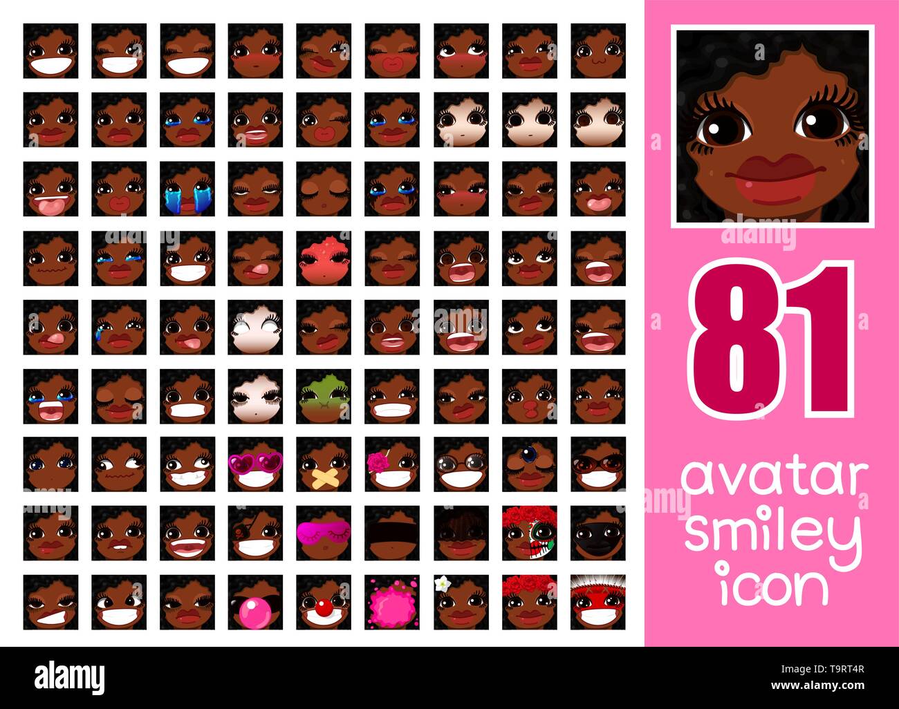 Vector SET-81 Médias sociaux avatars girl Illustration de Vecteur