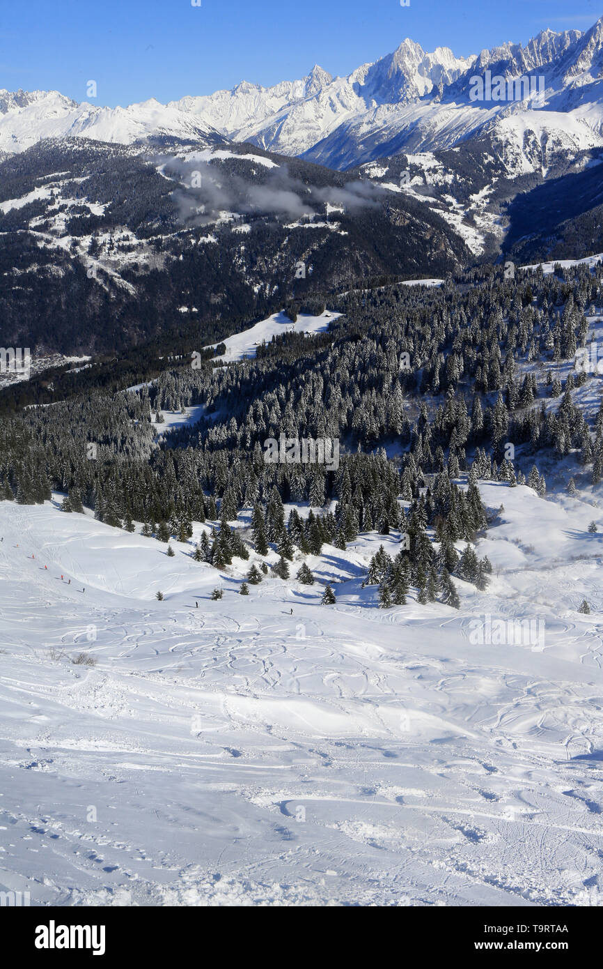 Massif du Mont-Blanc. Haute-Savoie. La France. Banque D'Images