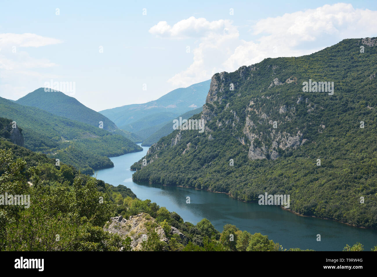 Le plus long fleuve Haliacmon en Grèce Banque D'Images