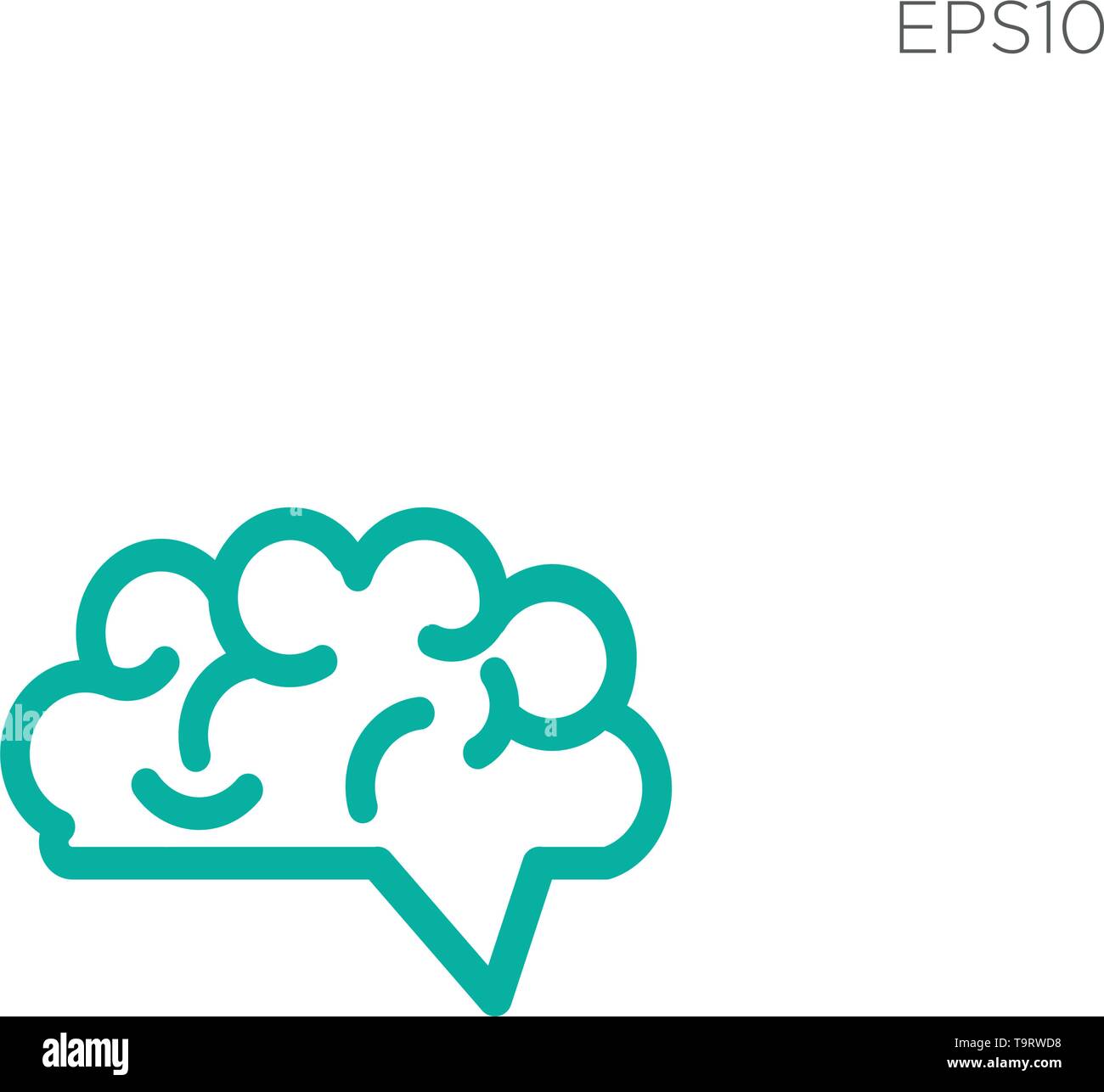 Parler du cerveau idée modèle logo icône illustration vecteur élément isolé Illustration de Vecteur