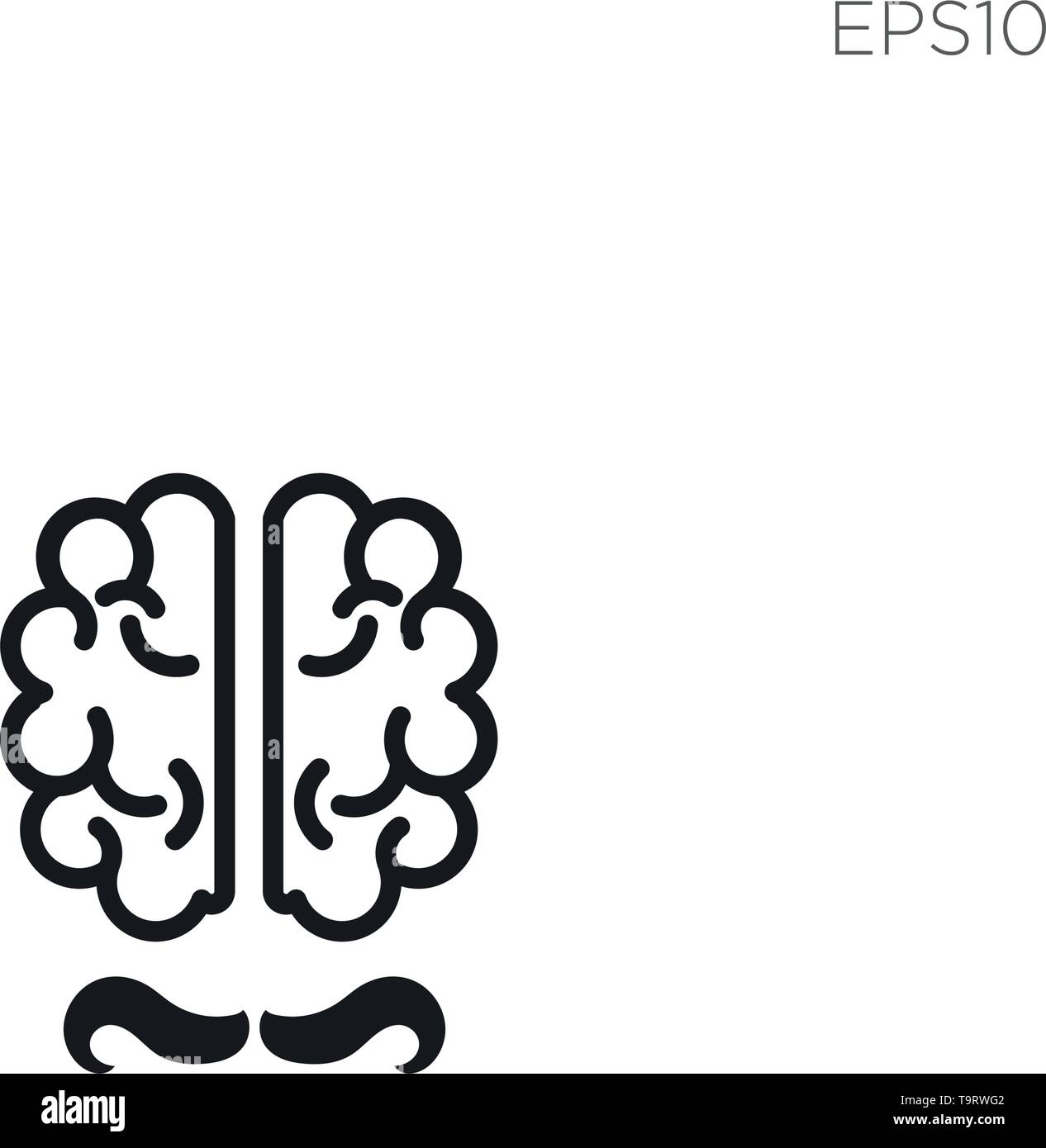 Parler du cerveau idée modèle logo icône illustration vecteur élément isolé Illustration de Vecteur