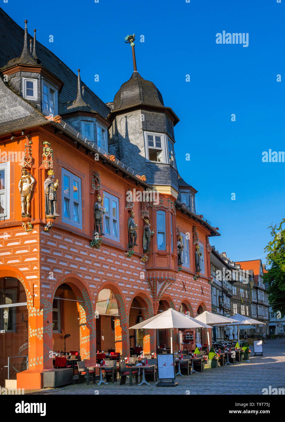 Site du patrimoine mondial de l'UNESCO-Hôtel Kaiserworth (maison de la guilde des tabliers) sur le marché en Goslar Basse-saxe Allemagne, Europe, UNESCO-Welterbestätte K Banque D'Images