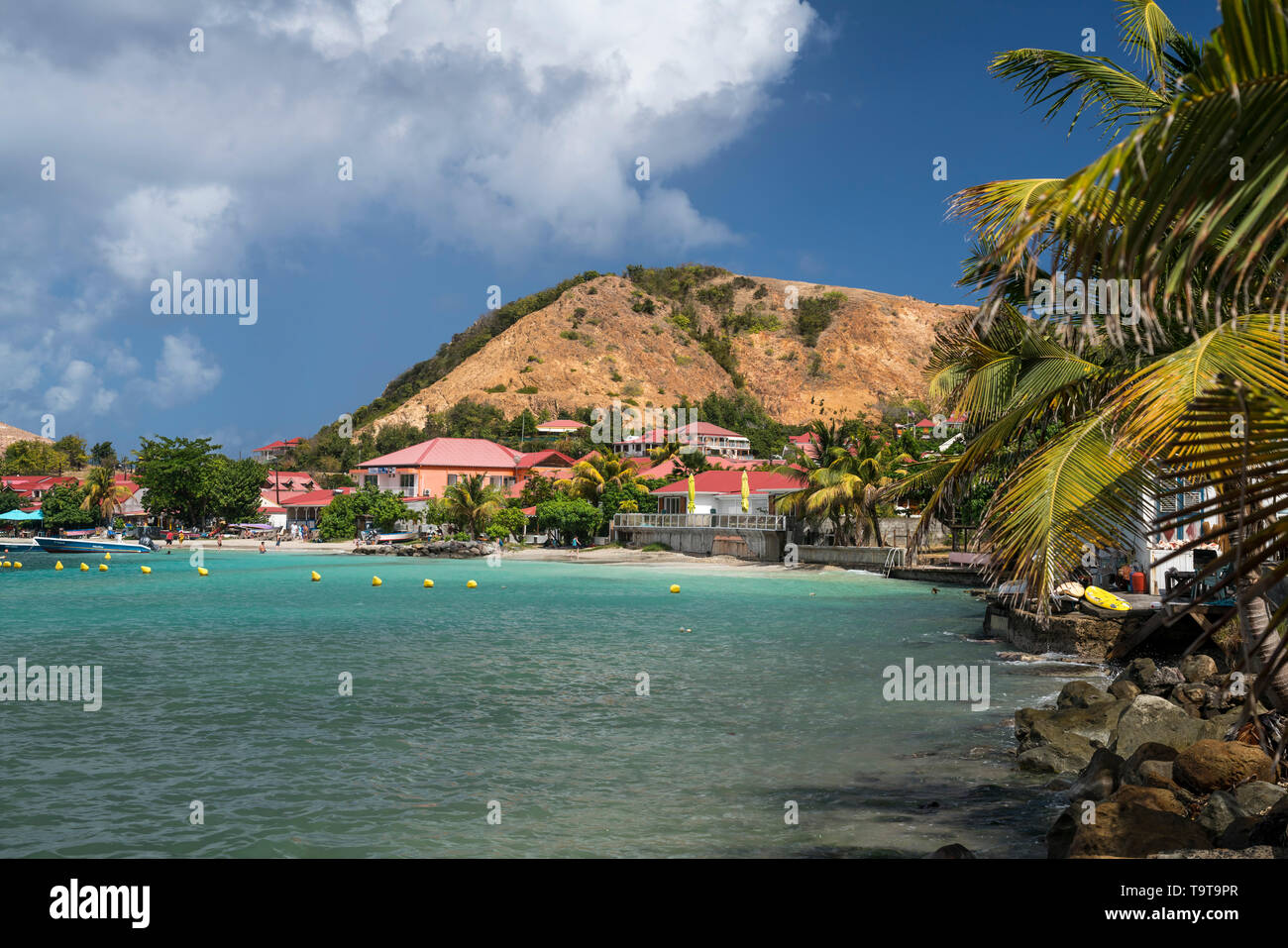 Strand Anse du Fond Cure, Insel Terre-de-Haut, Les Saintes, Guadeloupe, Caraïbes, Frankreich | Anse du Fond plage Cure, Terre-de-Haut, Les Saintes, G Banque D'Images