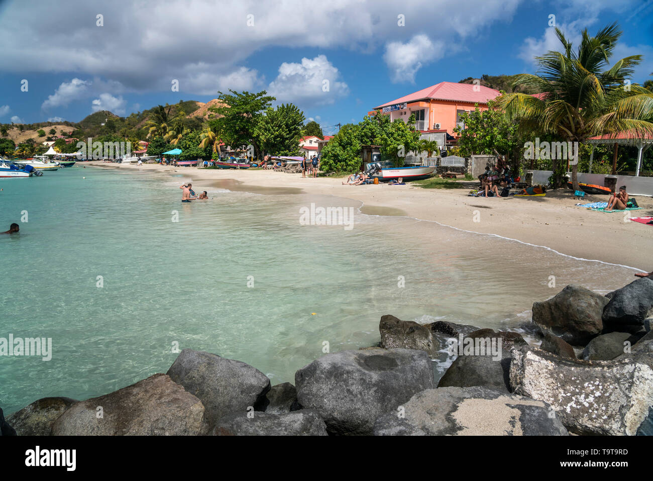 Strand Anse du Fond Cure, Insel Terre-de-Haut, Les Saintes, Guadeloupe, Caraïbes, Frankreich | Anse du Fond plage Cure, Terre-de-Haut, Les Saintes, G Banque D'Images