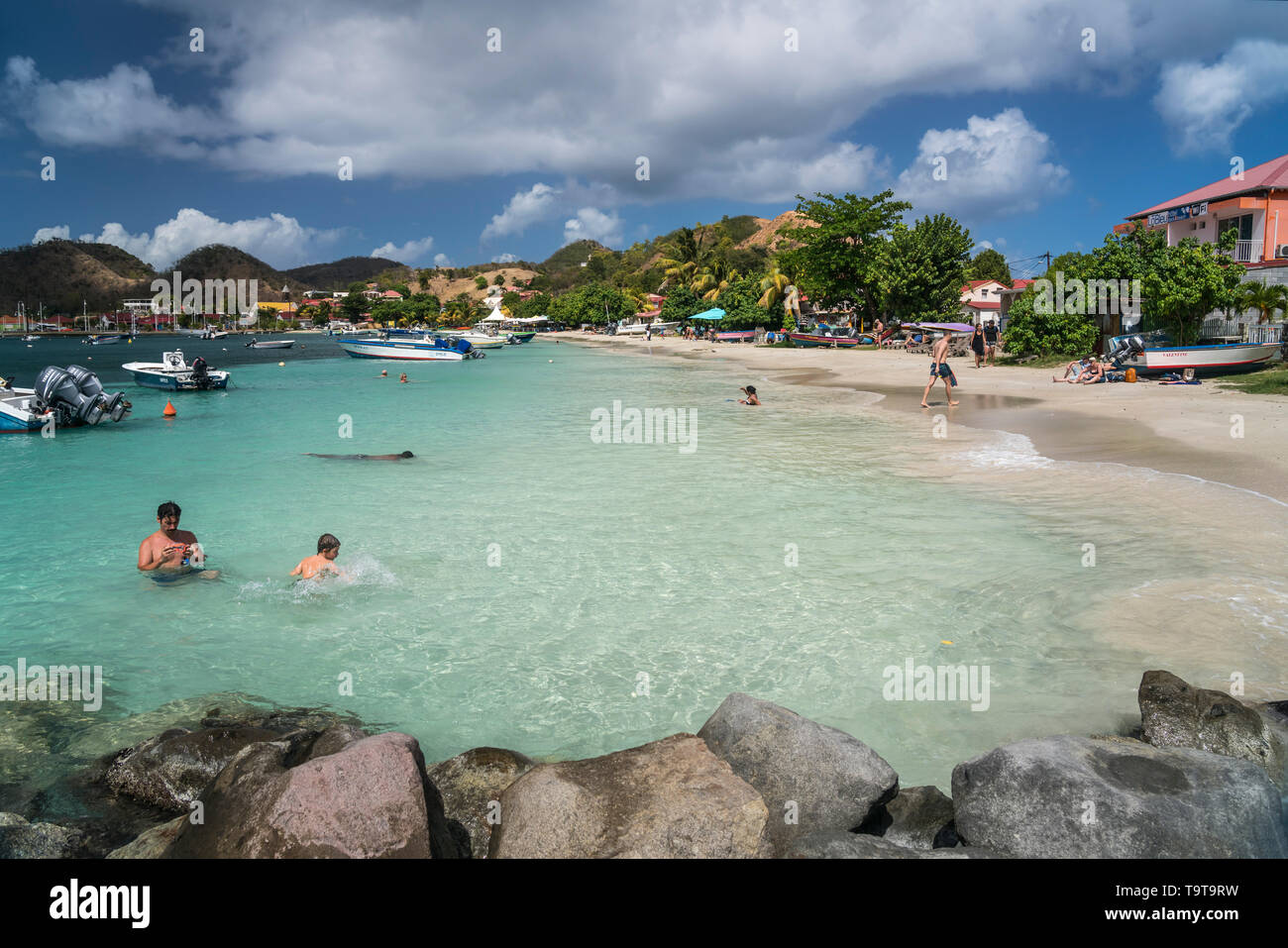 Strand Anse du Fond Cure, Insel Terre-de-Haut, Les Saintes, Guadeloupe, Caraïbes, Frankreich | Anse du Fond plage Cure, Terre-de-Haut, Les Saintes, G Banque D'Images