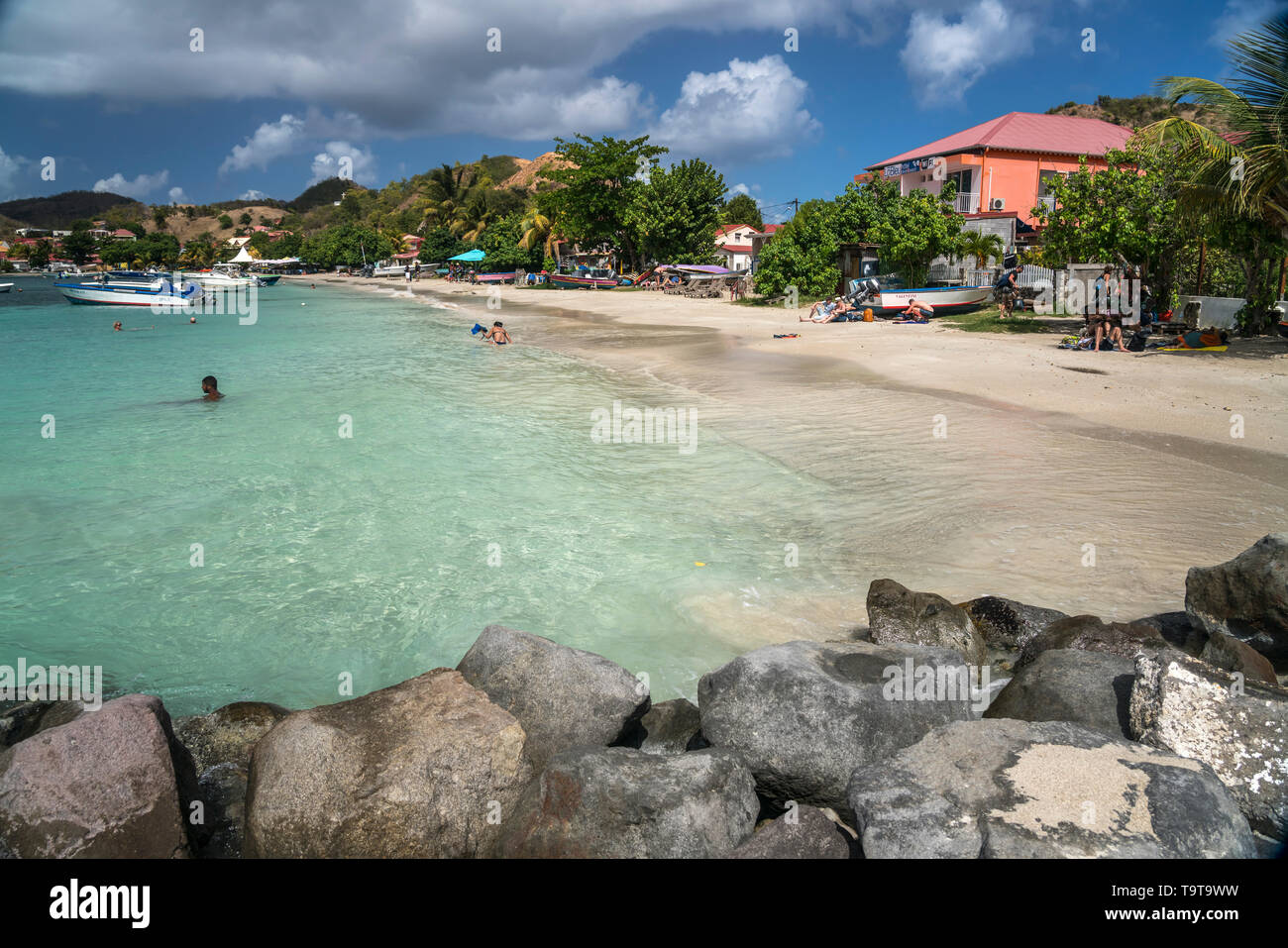 Strand Anse du Fond Cure, Insel Terre-de-Haut, Les Saintes, Guadeloupe, Caraïbes, Frankreich | Anse du Fond plage Cure, Terre-de-Haut, Les Saintes, G Banque D'Images