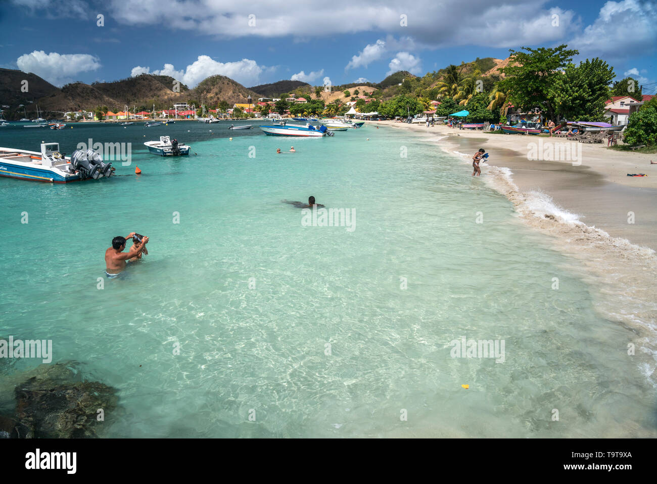 Strand Anse du Fond Cure, Insel Terre-de-Haut, Les Saintes, Guadeloupe, Caraïbes, Frankreich | Anse du Fond plage Cure, Terre-de-Haut, Les Saintes, G Banque D'Images