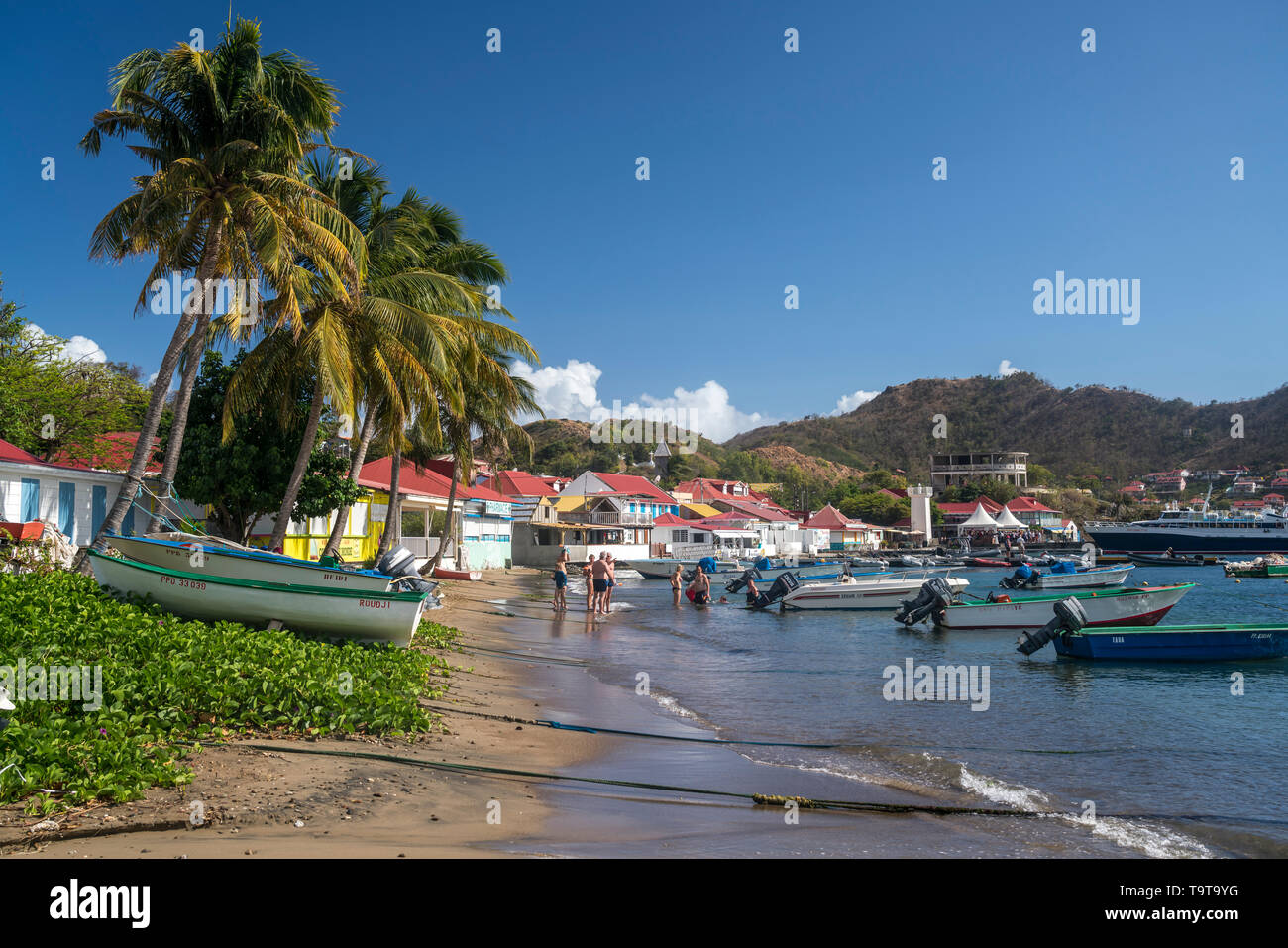 Strand Anse Mire, Insel Terre-de-Haut, Les Saintes, Guadeloupe, Caraïbes, Frankreich | Anse Mire plage, Terre-de-Haut, Les Saintes, Guadeloupe, Franc Banque D'Images