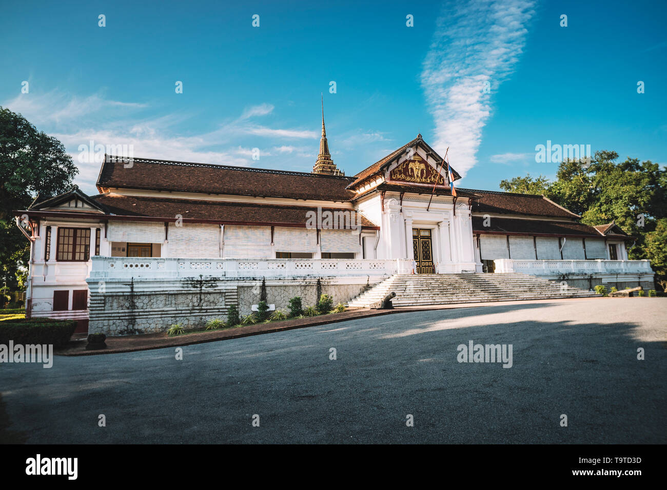 Façade du palais royal de Luang Prabang, Laos. L'attraction de la ville. Banque D'Images