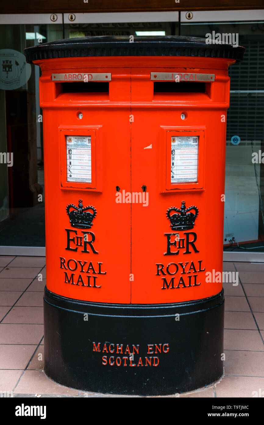 Gibraltar, Royaume-Uni, 07 avril 2018 : Le poste fort dans la vieille ville de Gibraltar, Royaume-Uni. Gibraltar est un territoire britannique d'outre-mer situé sur Banque D'Images