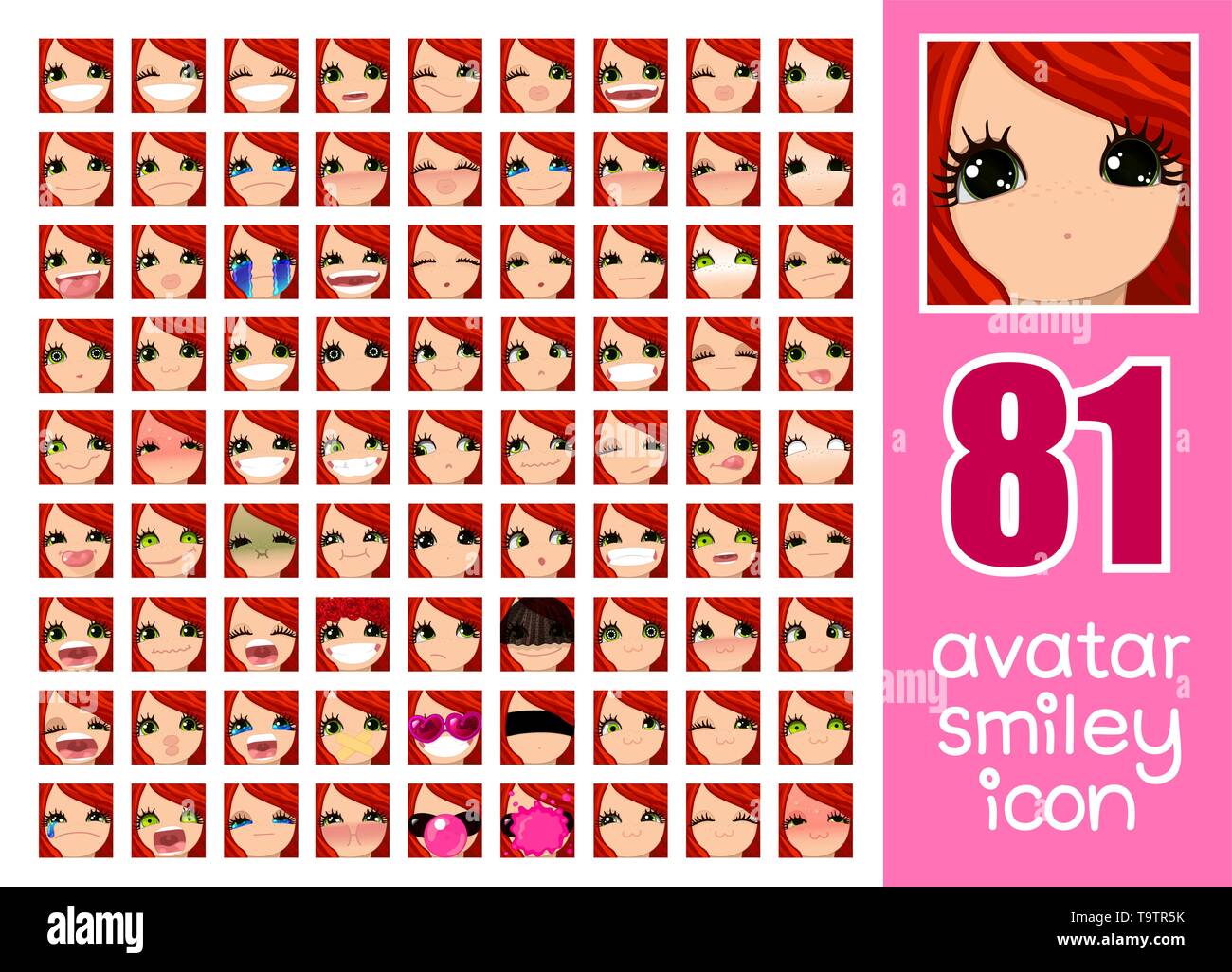 Vector SET-81 Médias sociaux avatars girl Illustration de Vecteur