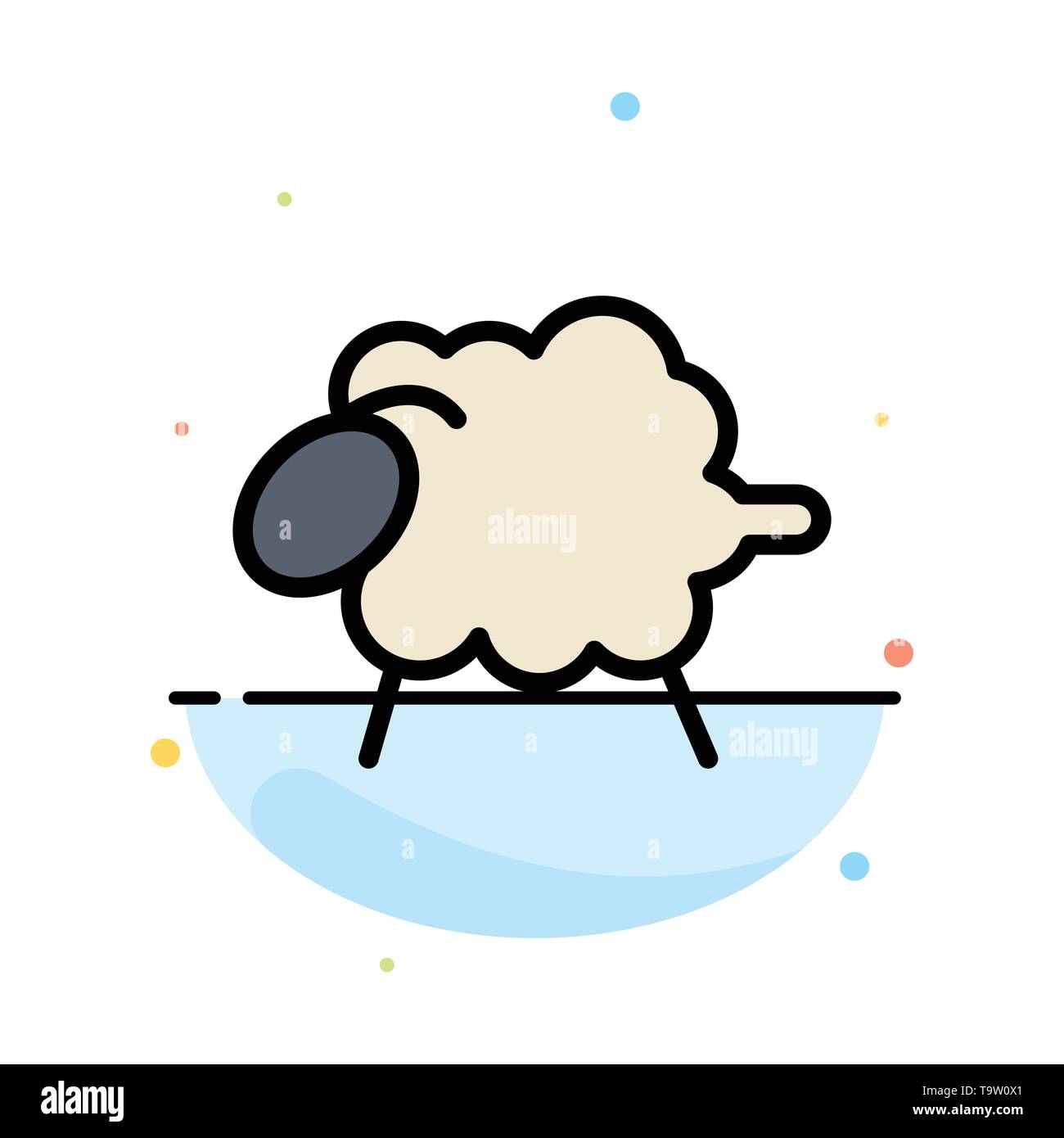 L'agneau, de mouton, de la laine, Pâques Résumé modèle Icône Couleur Télévision Illustration de Vecteur