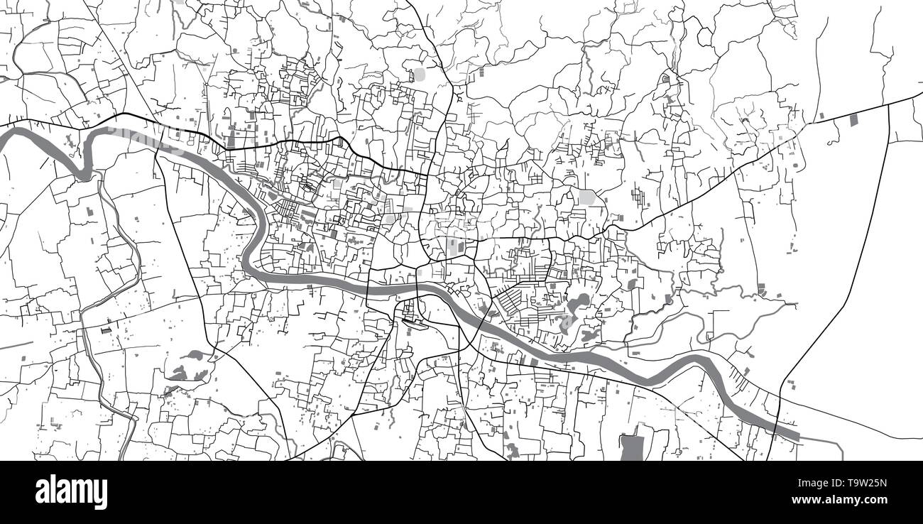 Vecteur urbain plan de la ville de Sylhet, Bangladesh Illustration de Vecteur