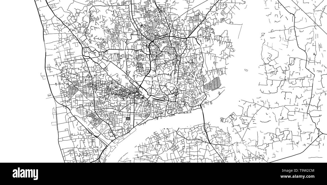Vecteur urbain plan de la ville de Chittagong, Bangladesh Illustration de Vecteur