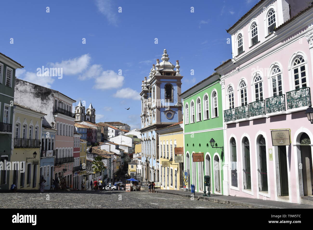 Pelourinho, un quartier historique situé à Salvador de Bahia, Brésil. Banque D'Images