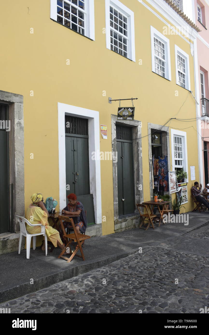 Pelourinho, un quartier historique situé à Salvador de Bahia, Brésil. Banque D'Images