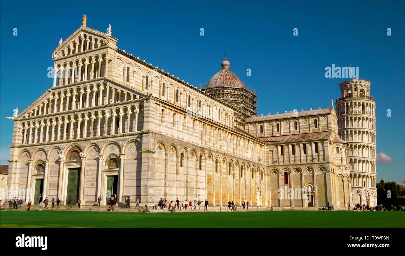Tour de Pise et la cathédrale en Italie Banque D'Images