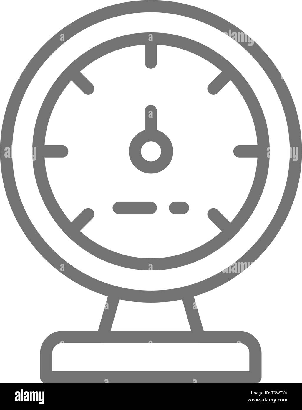 Manomètre, dispositif de mesure de la pression de vapeur et de l'icône de la ligne d'eau. Illustration de Vecteur