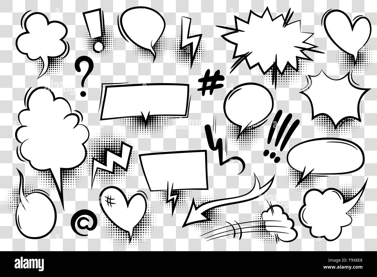 Bulle de parole bande dessiné Banque d'images noir et blanc - Alamy