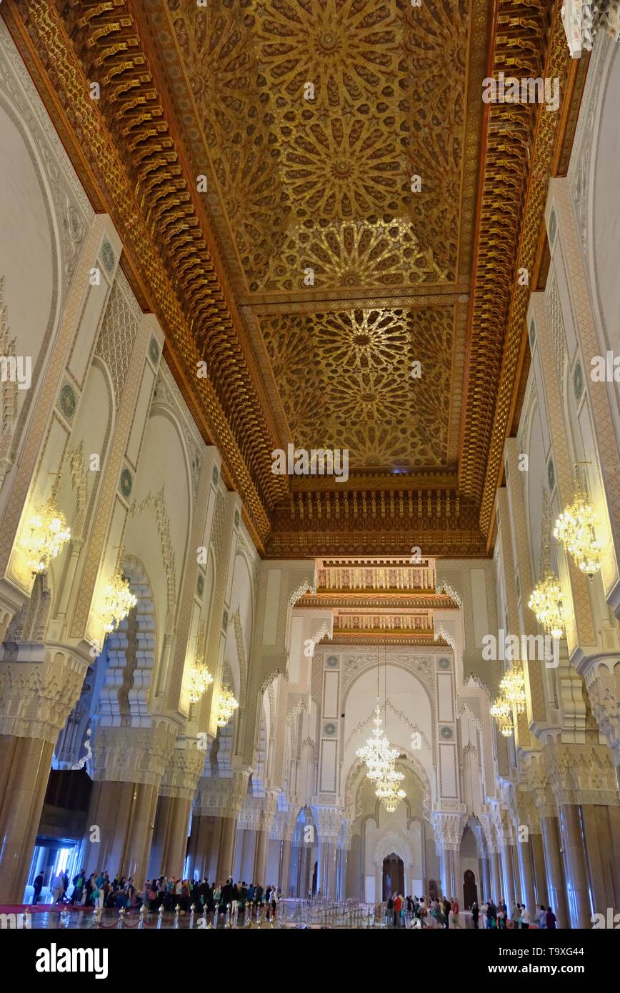 10 mars 2019, Casablanca, Maroc:La Mosquée Hassan II ou Grande Mosquée Bleue ?e est une mosquée Hassan II à Casablanca, Maroc. C'est la plus grande mosquée d'Af Banque D'Images