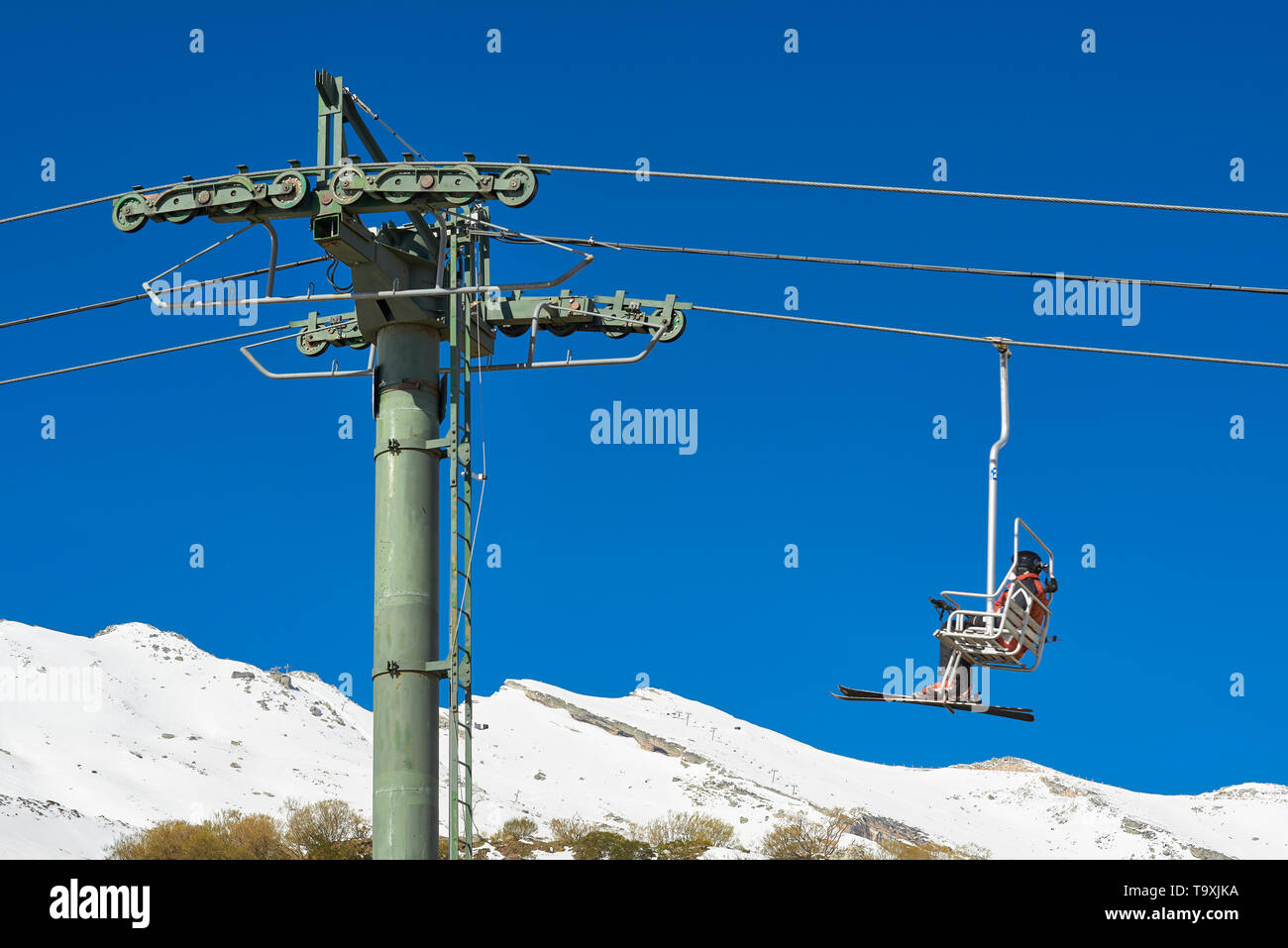 Les gens en ski Alto Campoo ski resort, Province Cantabria, ESPAGNE Banque D'Images