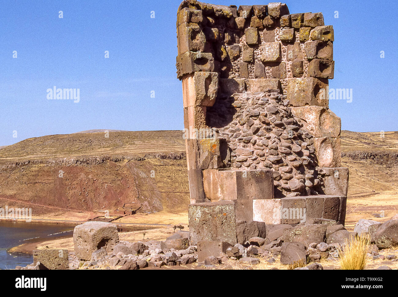 Tours préhistoriques à Sillustani, Pérou. Banque D'Images