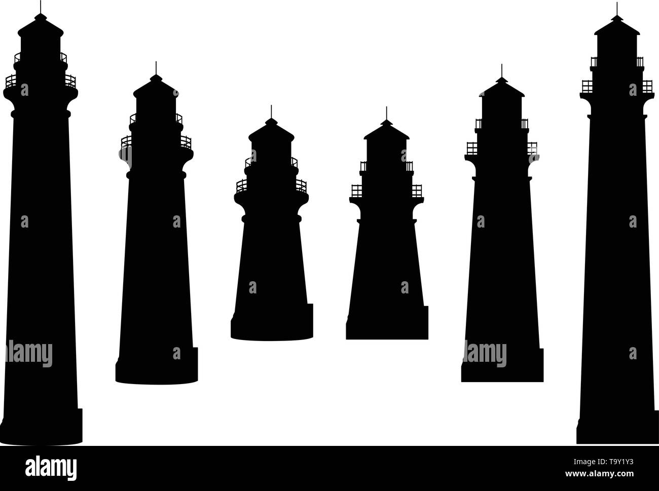 Silhouette vecteur phare noir forme de graphique Illustration de Vecteur