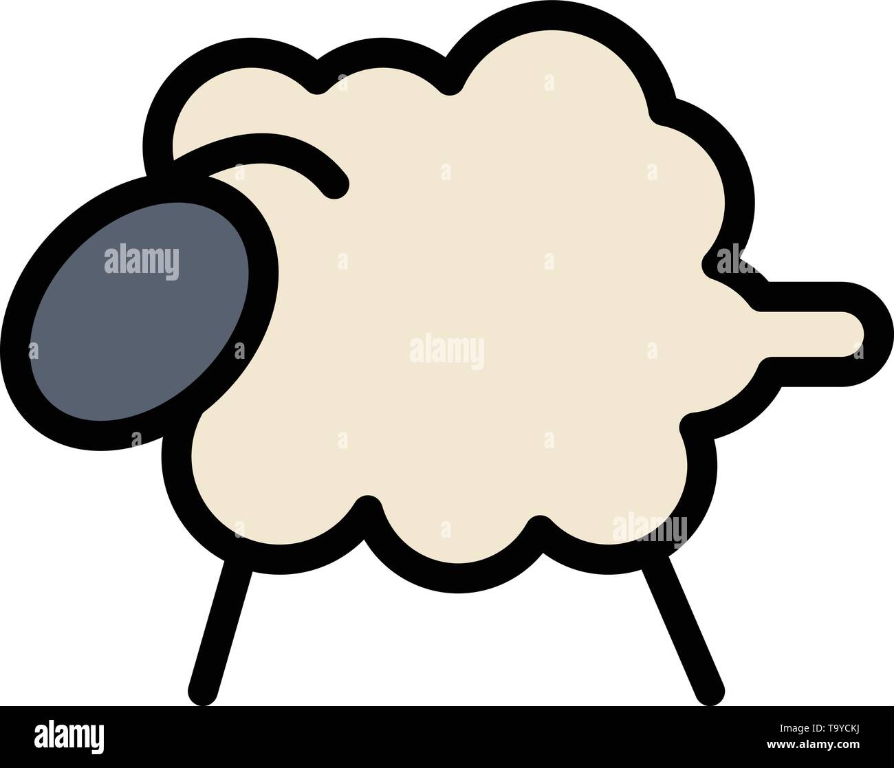 L'agneau, le mouton, la laine, le modèle de logo d'entreprise de Pâques. Télévision couleur Illustration de Vecteur