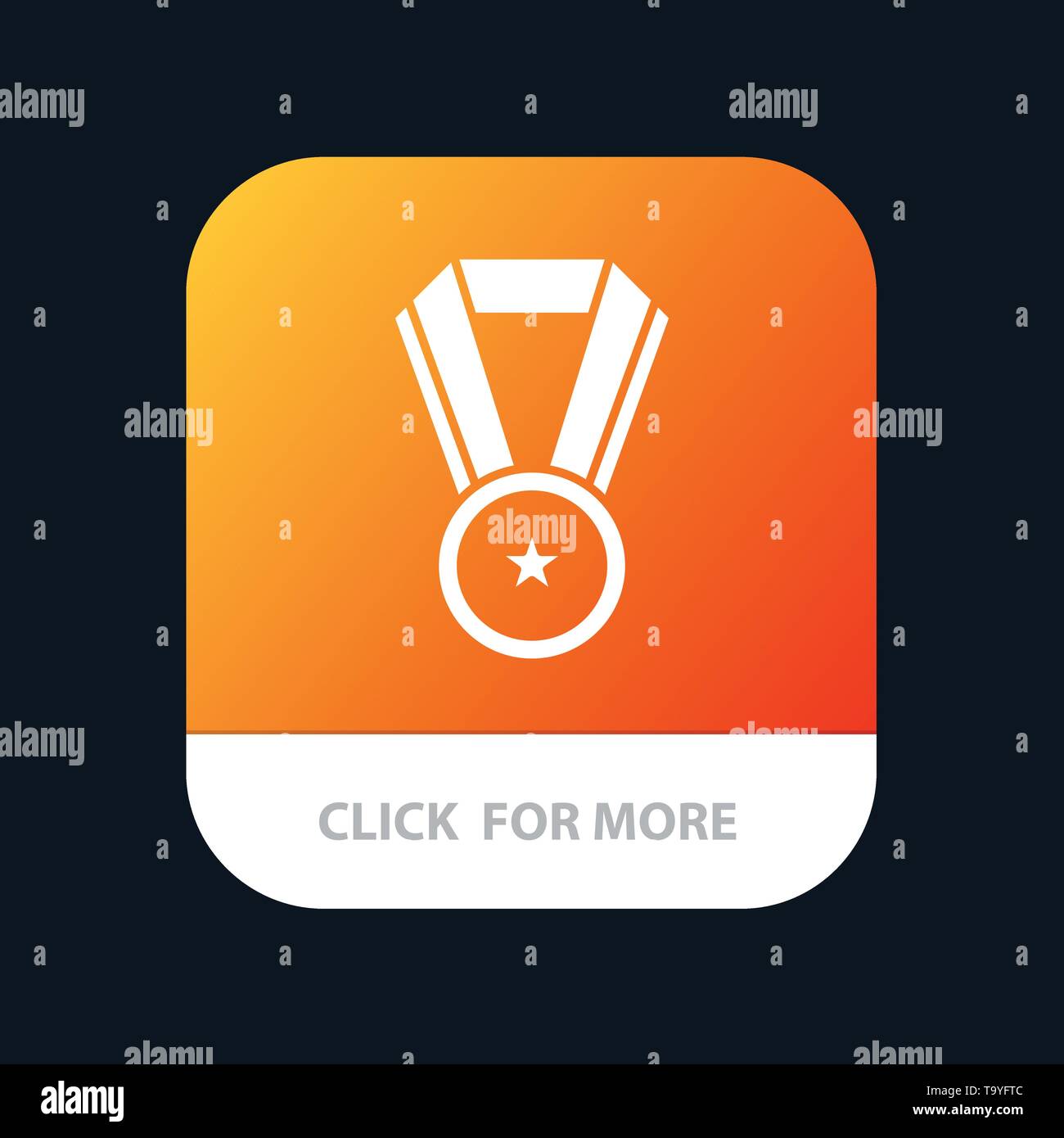 Réalisation, l'éducation, l'application mobile de la médaille. Android et IOS Version Glyph Illustration de Vecteur