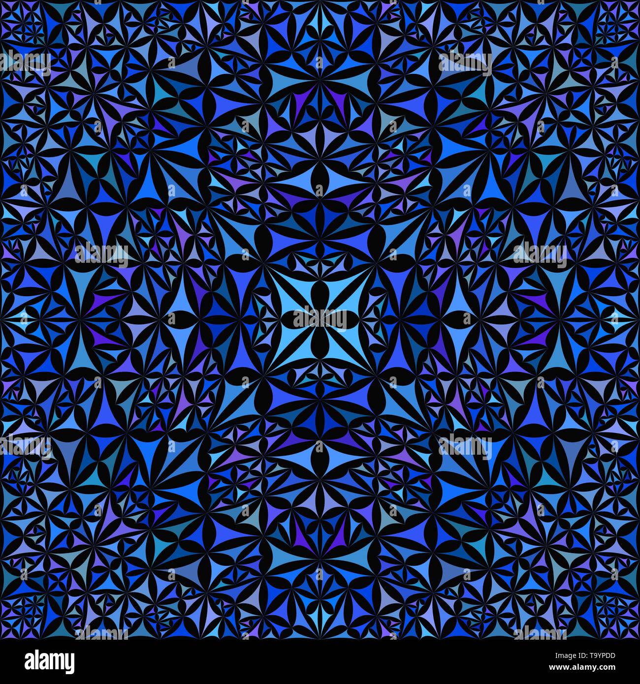 Blue abstract répétant triangle incurvée motif kaleidoscope wallpaper - vector image d'arrière-plan Illustration de Vecteur