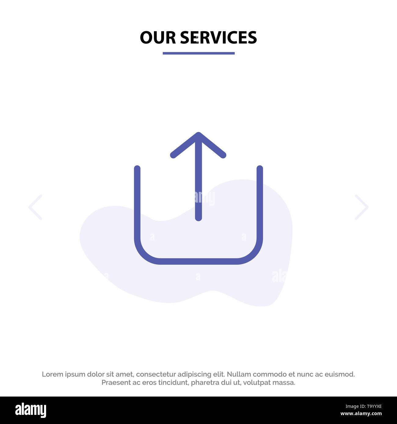 Nos Services, Instagram, télécharger l'icône glyphe solide modèle de carte Web Illustration de Vecteur