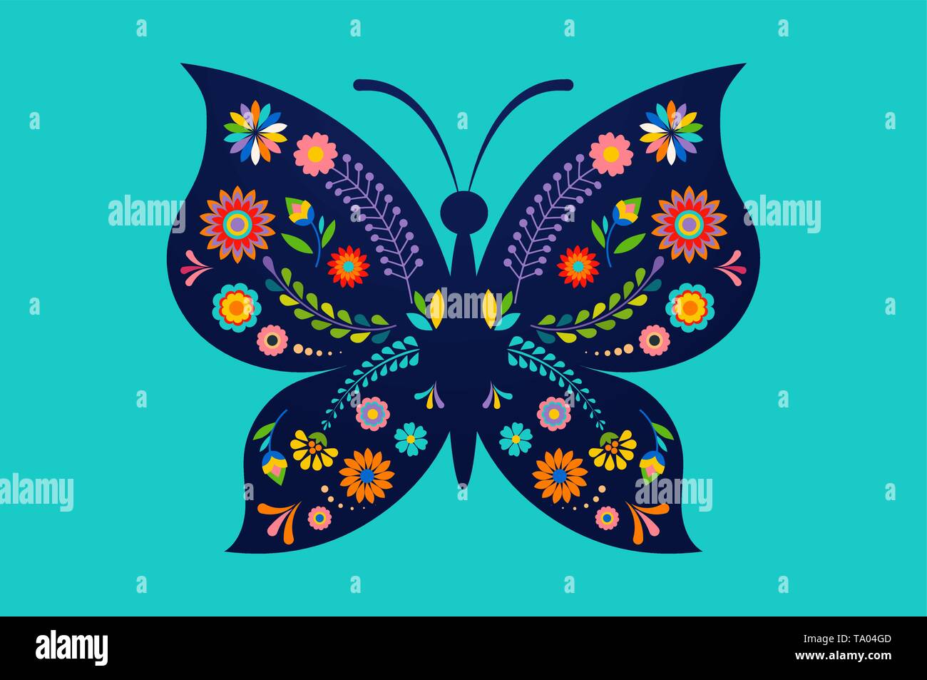 Festival d'été, juste avec des butterfly - vector background Illustration de Vecteur