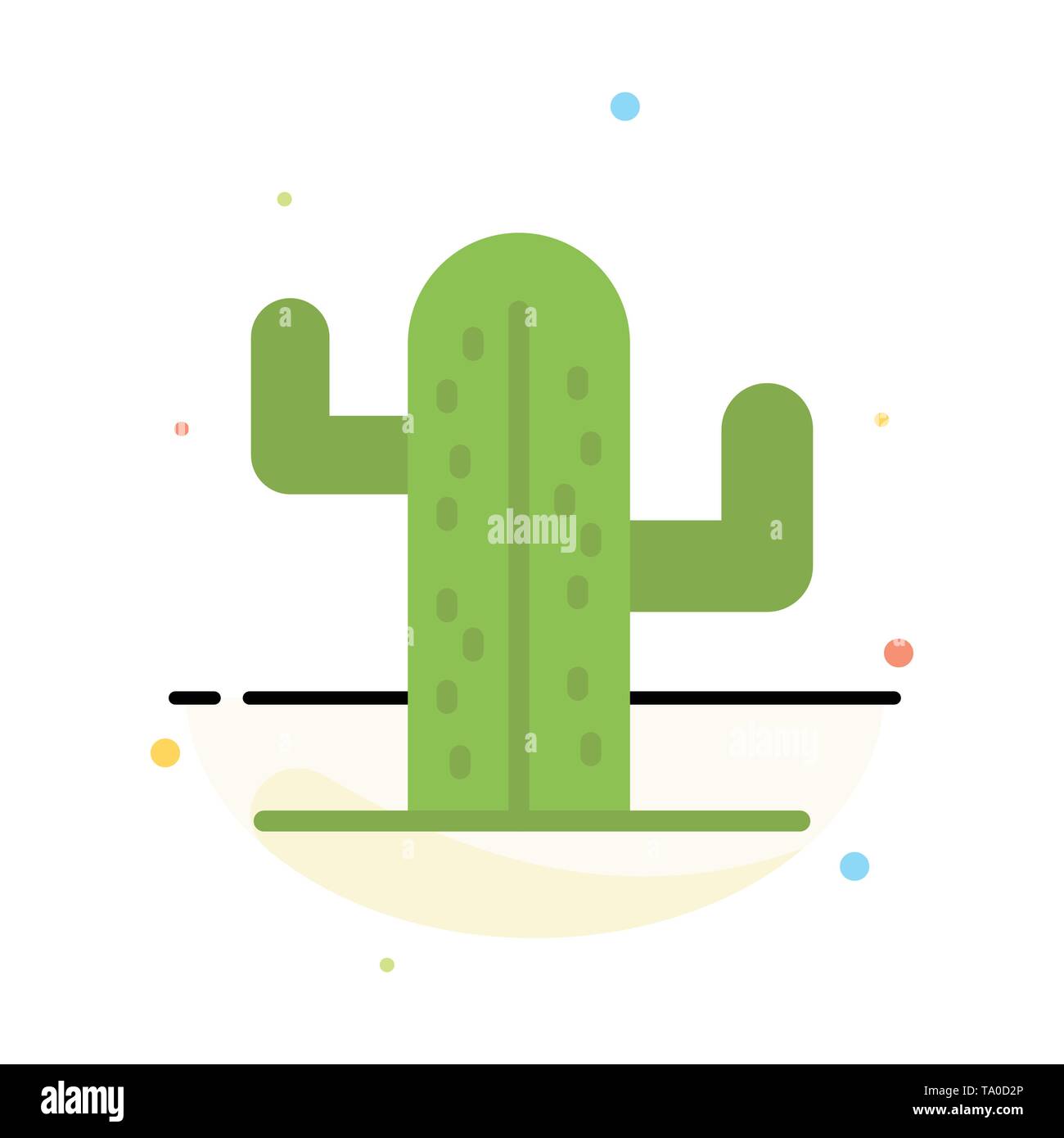 Cactus, USA, usine, télévision abstrait américain modèle Icône Couleur Illustration de Vecteur