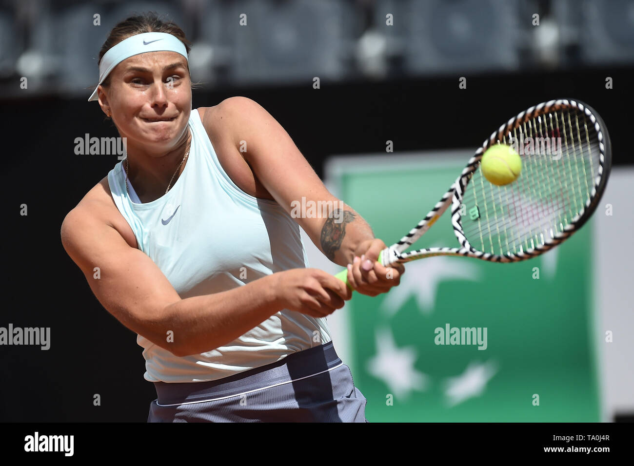 Sabalenka Aryna du Bélarus en action lors du match contre Alize Cornet de France. Roma 14-05-2018 Foro Italico Internazionali BNL D'Italia Ita Banque D'Images