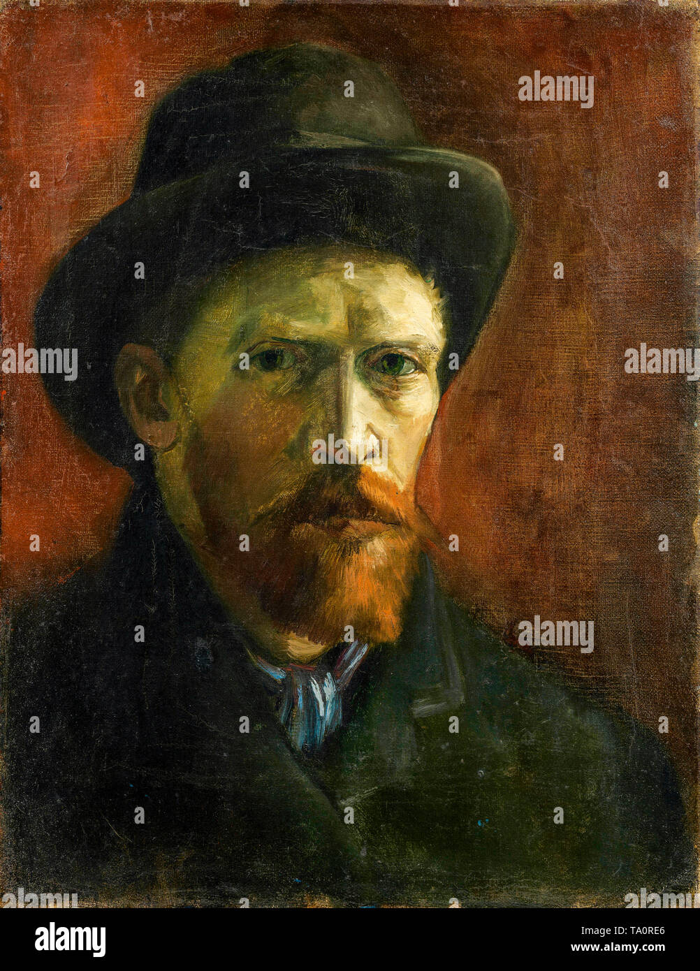 Vincent van Gogh, Autoportrait avec feutre, Décembre 1886 Banque D'Images