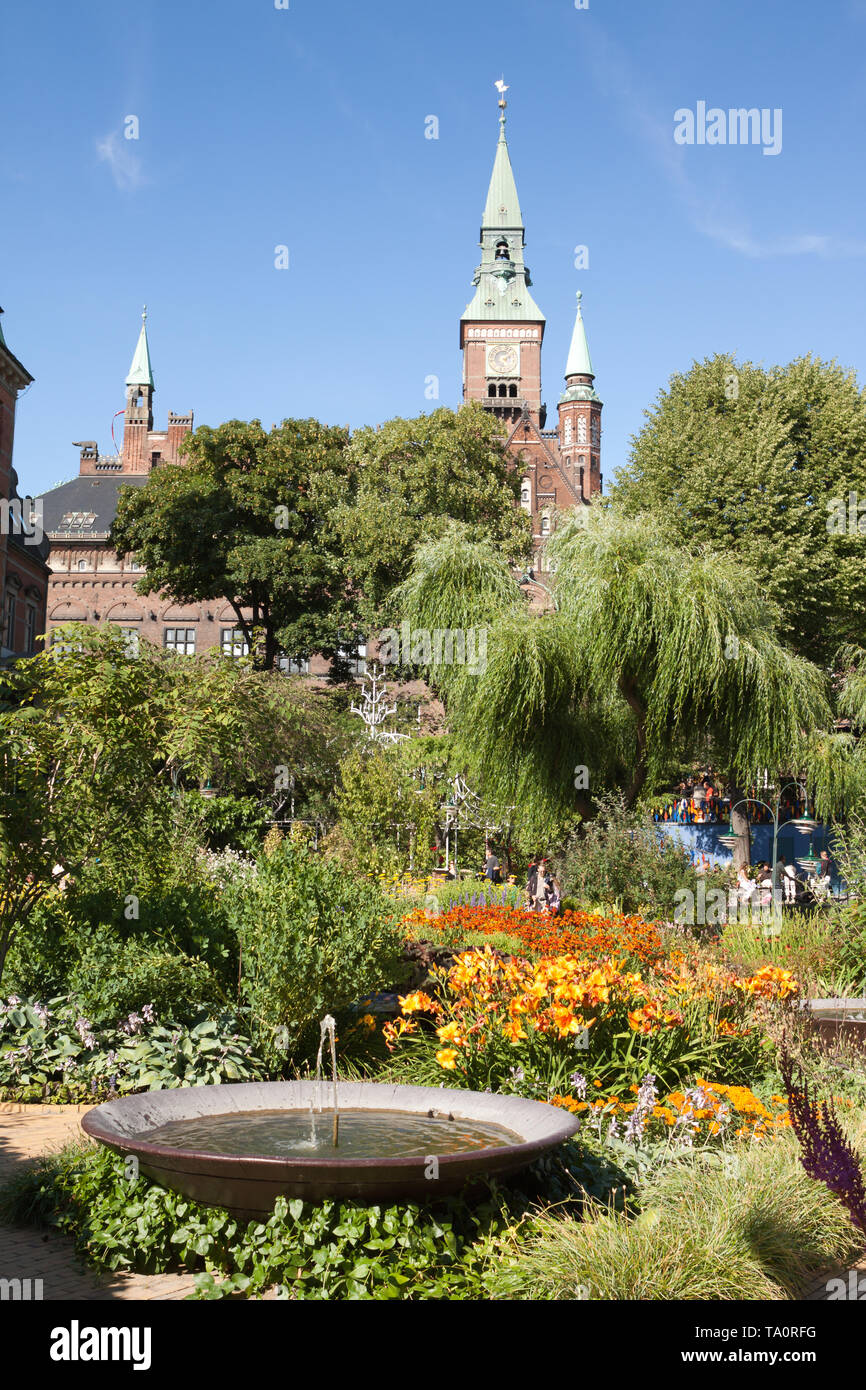 Les Jardins de Tivoli à Copenhague, Danemark. Banque D'Images