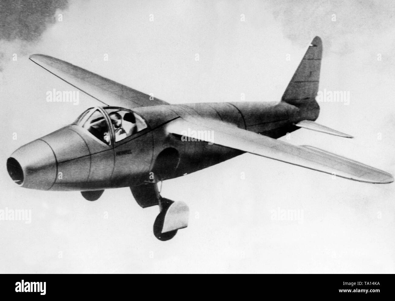 - Chasseur à réaction Heinkel He 178 au cours du premier vol le 27.08.1939 Banque D'Images