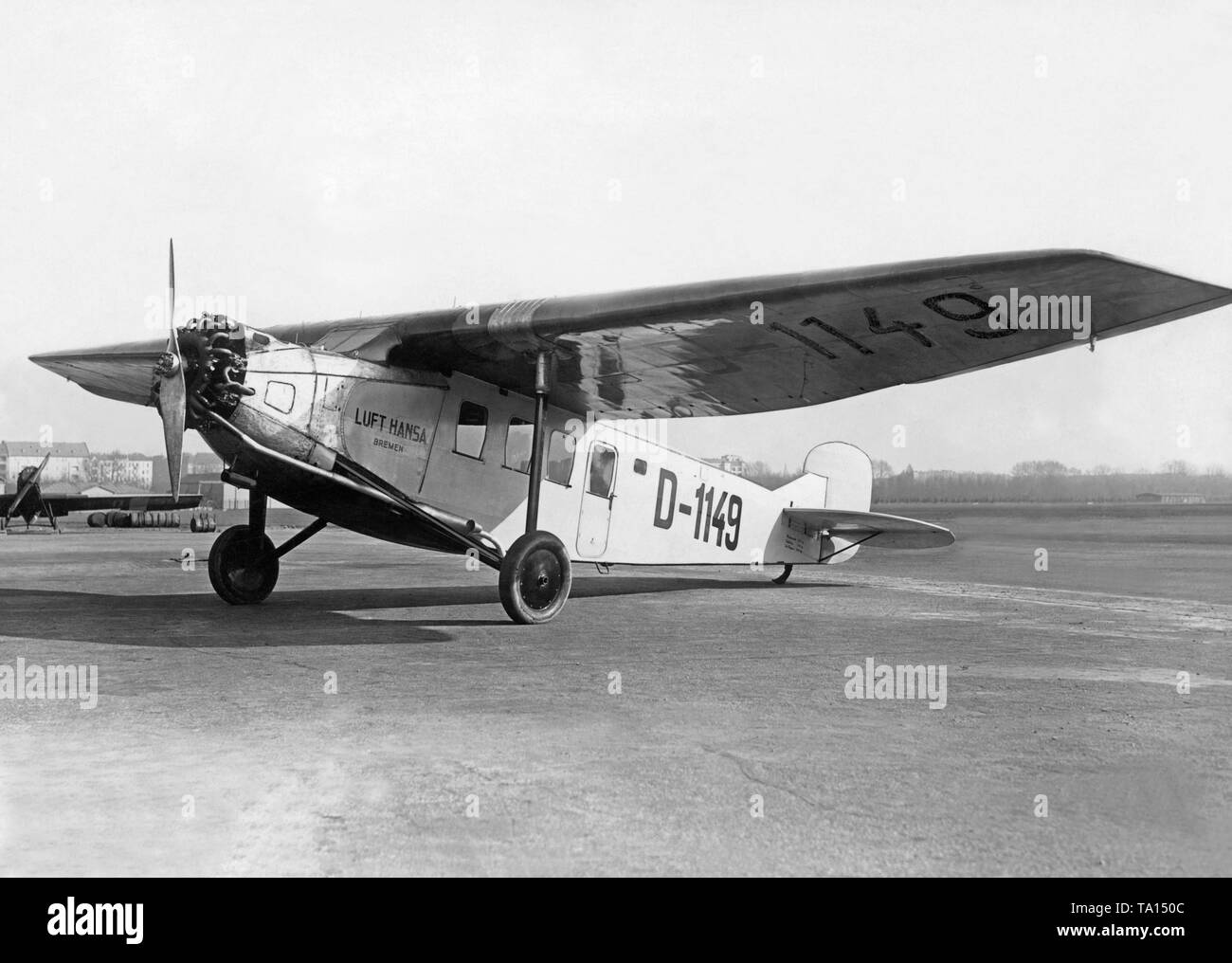 Un Focke-Wulf A17 "nous" de l'Allemagne du Nord, 8888 affrété par la Deutsche Lufthansa. L'ENREGISTREMENT D-1149, 5B Jumo moteur diesel. Banque D'Images