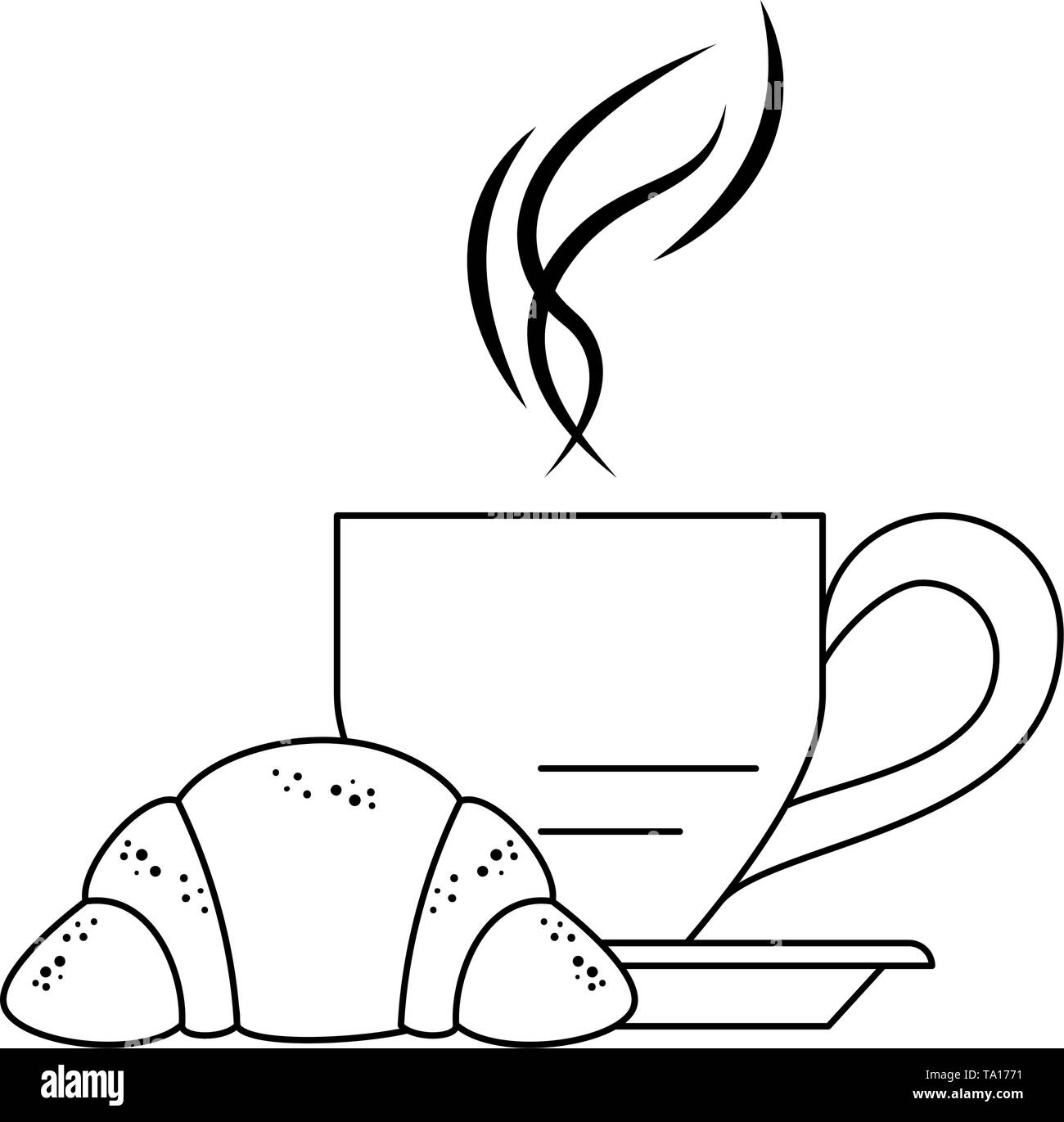 Petit Déjeuner Dessin Noir Et Blanc