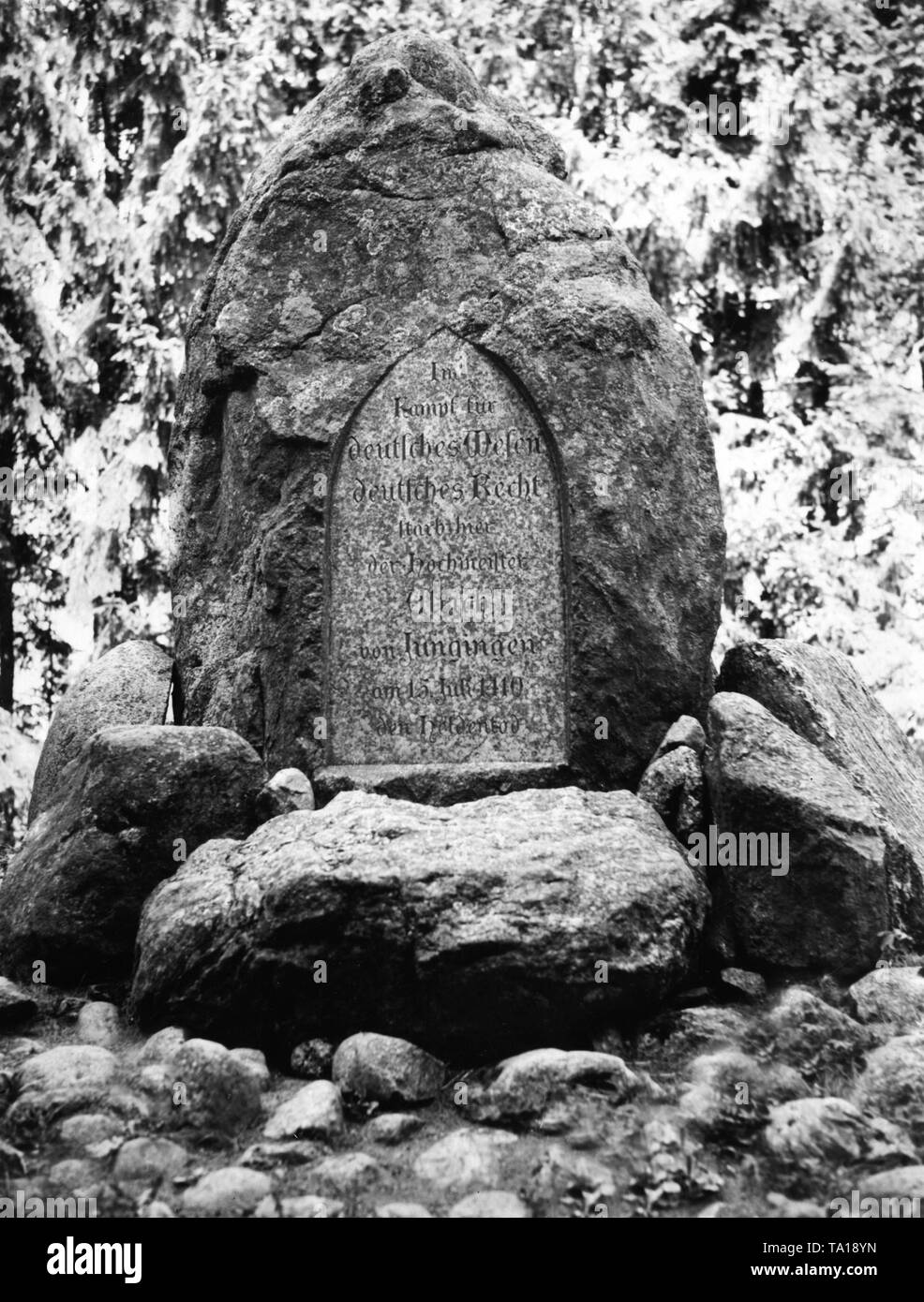 La première bataille de Tannenberg, Stebark maintenant, le 15 juillet 1410 s'est déroulée entre les chevaliers teutoniques, d'une part, et le Royaume de Pologne et le Grand-duché de Lituanie sur l'autre côté. Même aujourd'hui, cette bataille est le mythe national de la Pologne et de la Lituanie. En polonais c'est appelé la Bataille de Grunwald. Ulrich von Jungingen tenue la plus haute fonction de l'Ordre Teutonique, le bureau du Hochmeister (Grand Maître). Dans la seconde la paix de Thorn de 1466, le Grand Maître a obligé les poteaux pour prêter allégeance et le service militaire et ainsi finit la guerre de treize ans, des villes, Banque D'Images