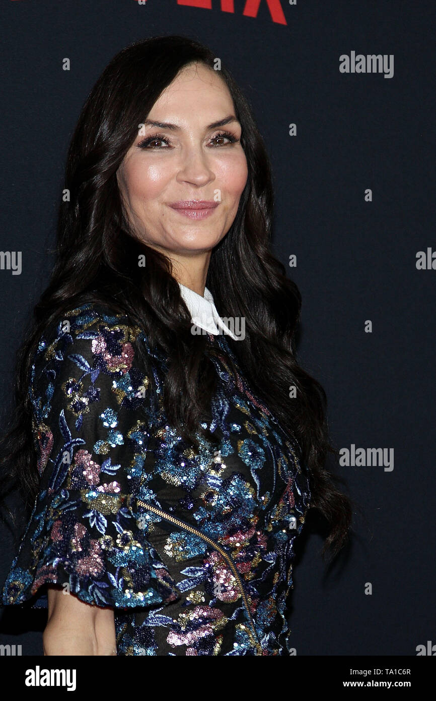New York, USA. 20 mai, 2019. Famke Janssen lors de la première mondiale de 'quand ils nous voient" à l'Apollo Theatre. Crédit : Steve Mack/Alamy Live News Banque D'Images