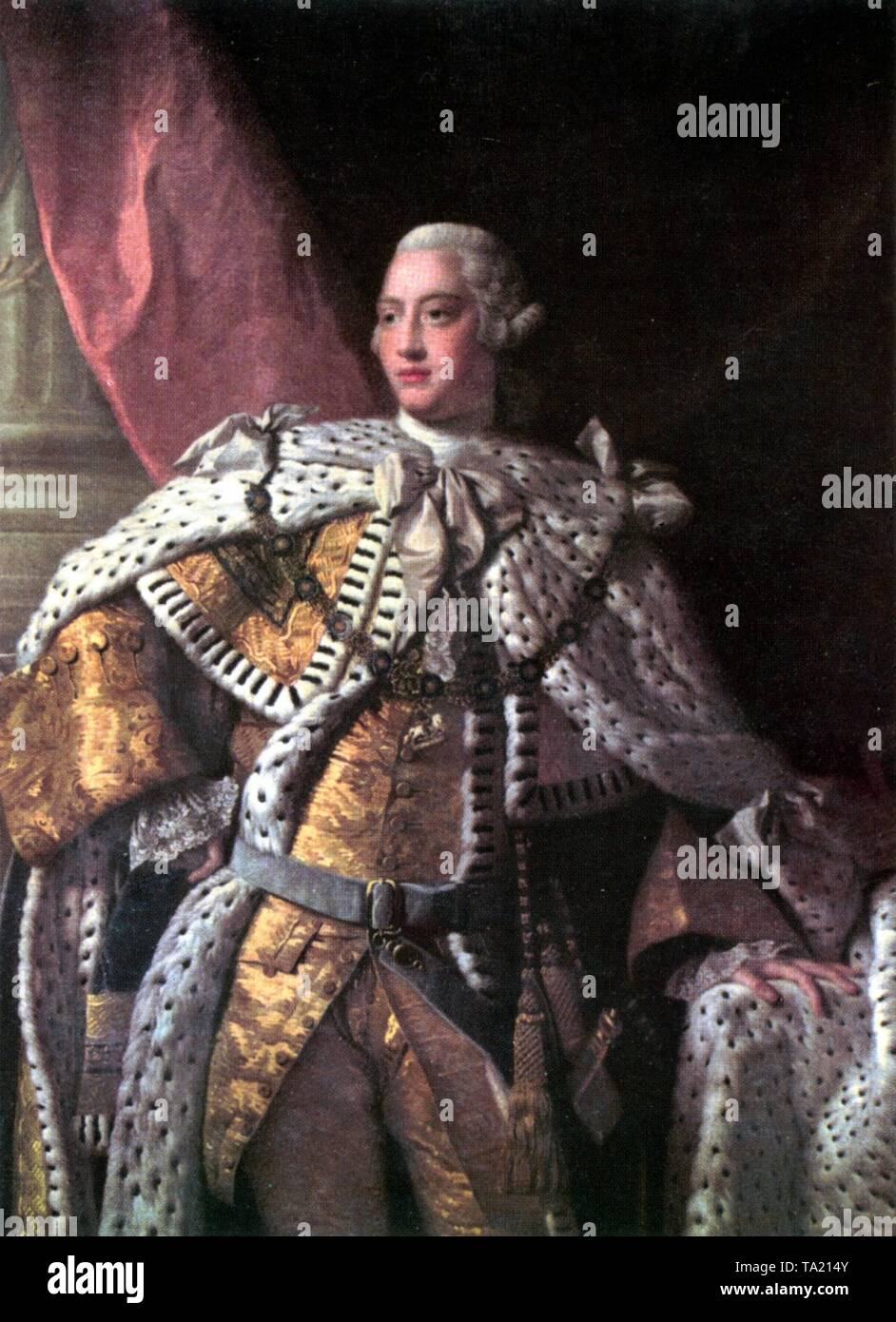 Le roi George III d'Angleterre, photo d'un tableau de l'atelier d'Allan Ramsay. Banque D'Images