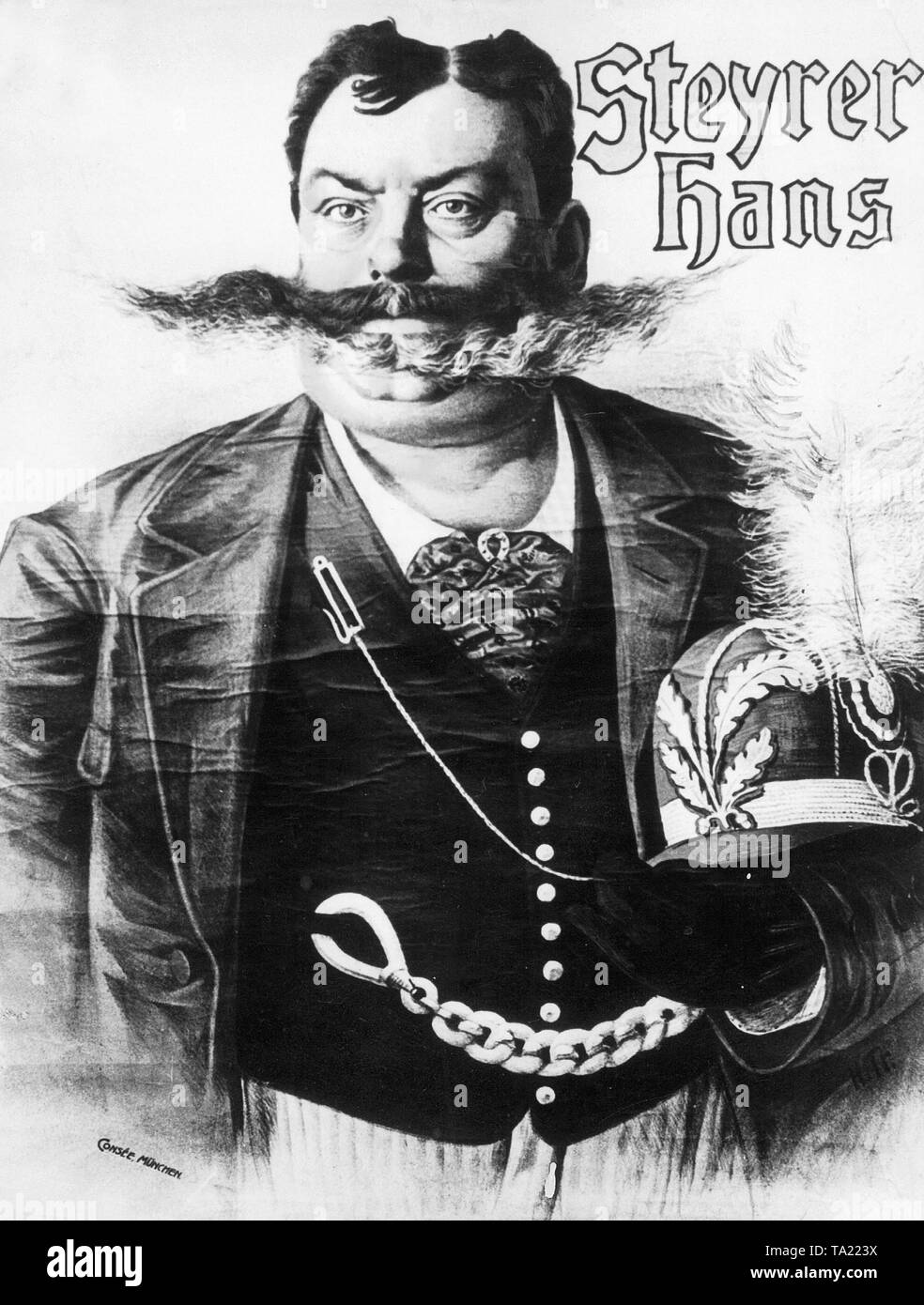 Steyrer Hans, qui se décrit lui-même comme le 'Hercules' bavarois, est apparu sur la scène à Paris, Amsterdam et Vienne dans la période avant 1914. Banque D'Images