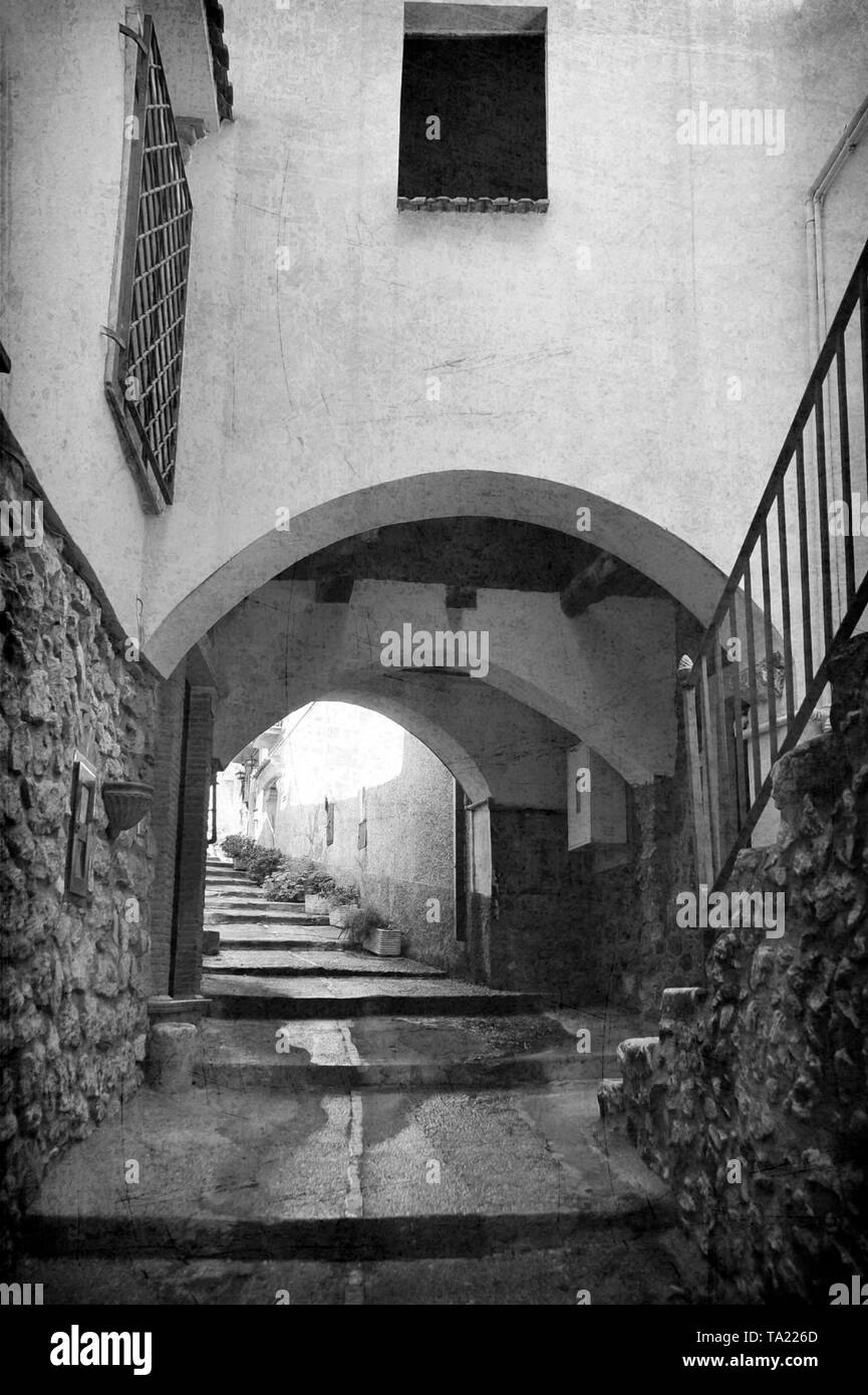 Alley, Minturno, ville médiévale - Italie Banque D'Images