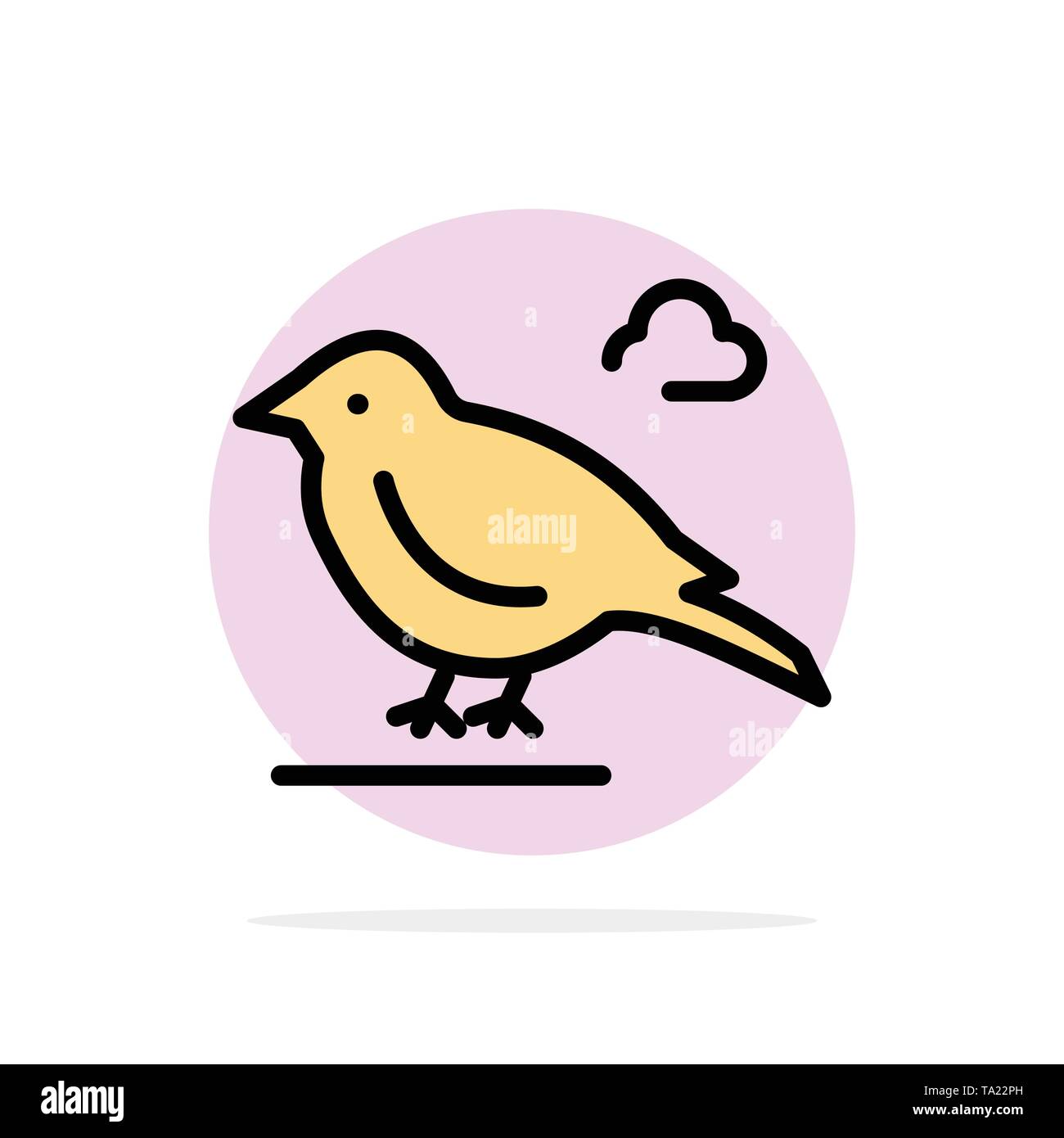 Bird, britannique, petite, Sparrow Abstract Circle Background Télévision Icône Couleur Illustration de Vecteur