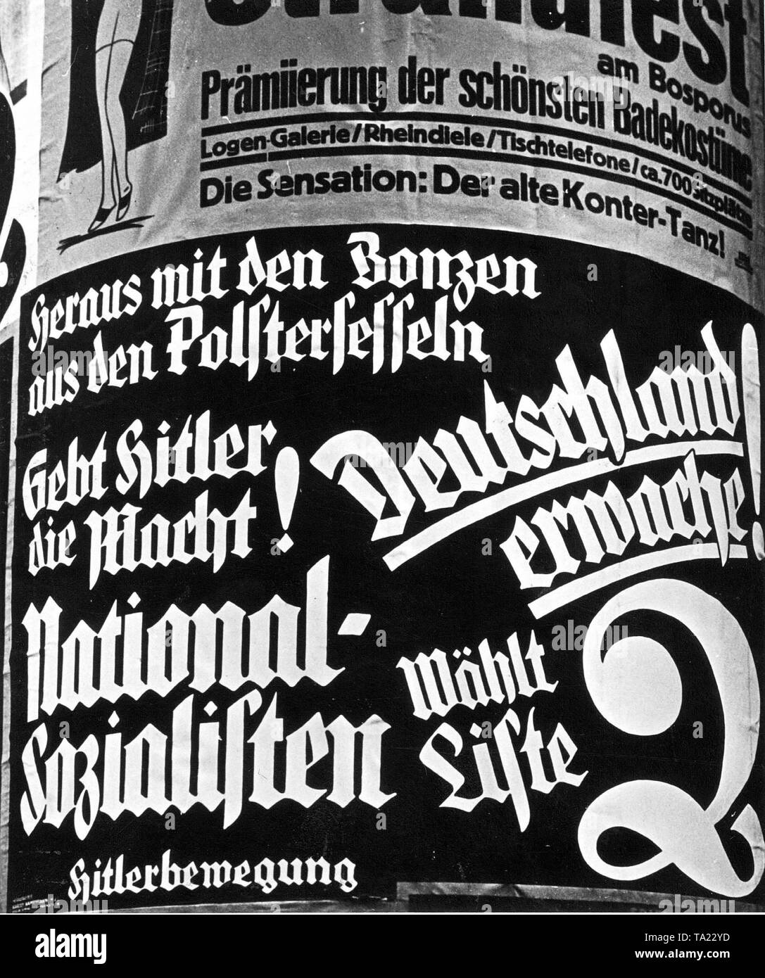 Affiche du parti nazi pour l'élection du Reichstag le 14 septembre 1930. Banque D'Images
