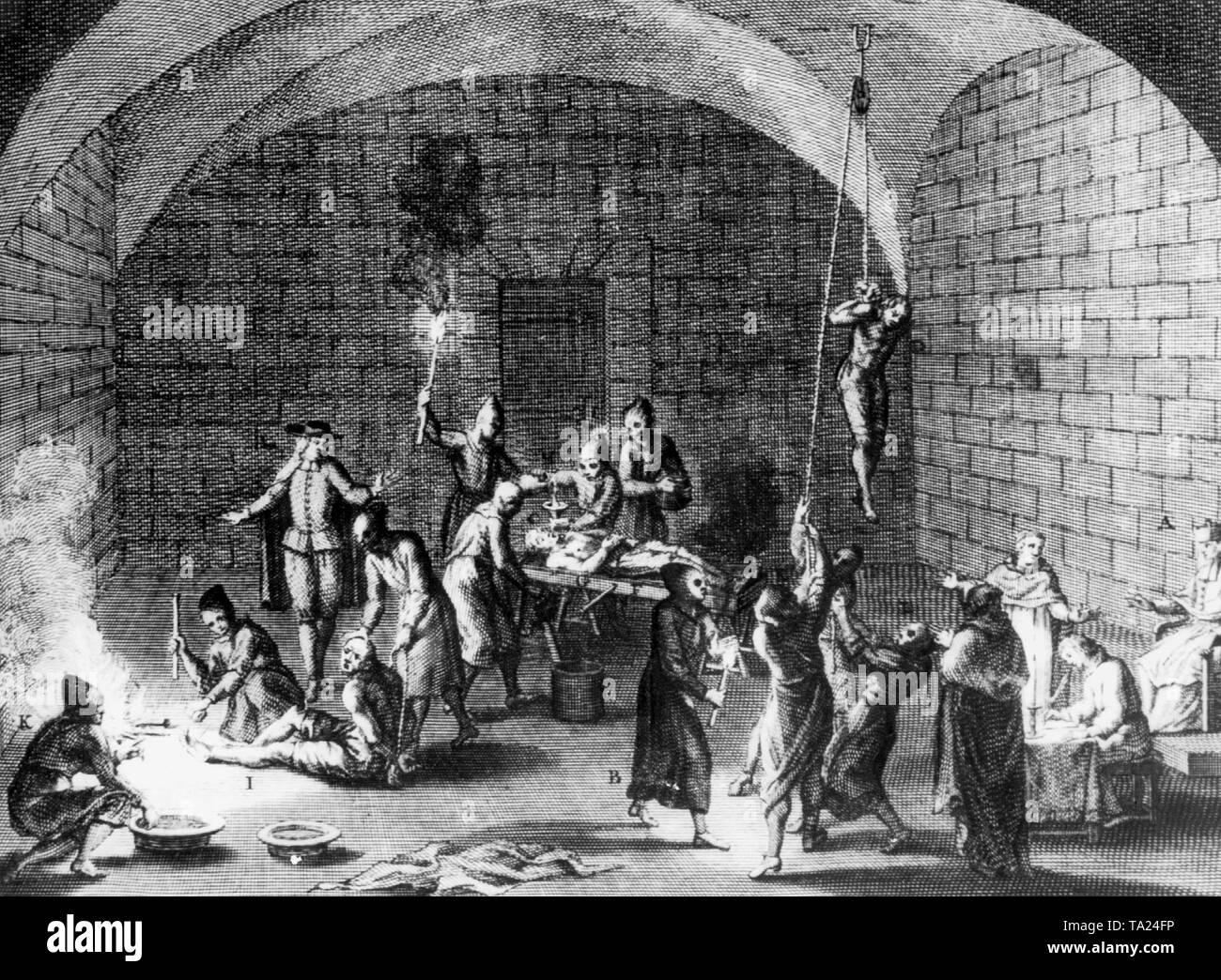 La torture durant l'Inquisition. Banque D'Images