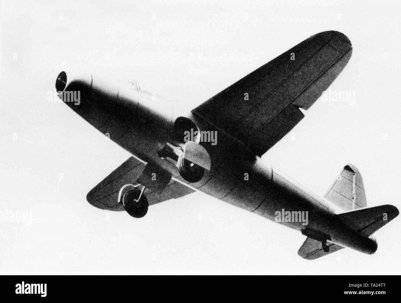 - Chasseur à réaction Heinkel He 178 au cours du premier vol le 27.08.1939 Banque D'Images
